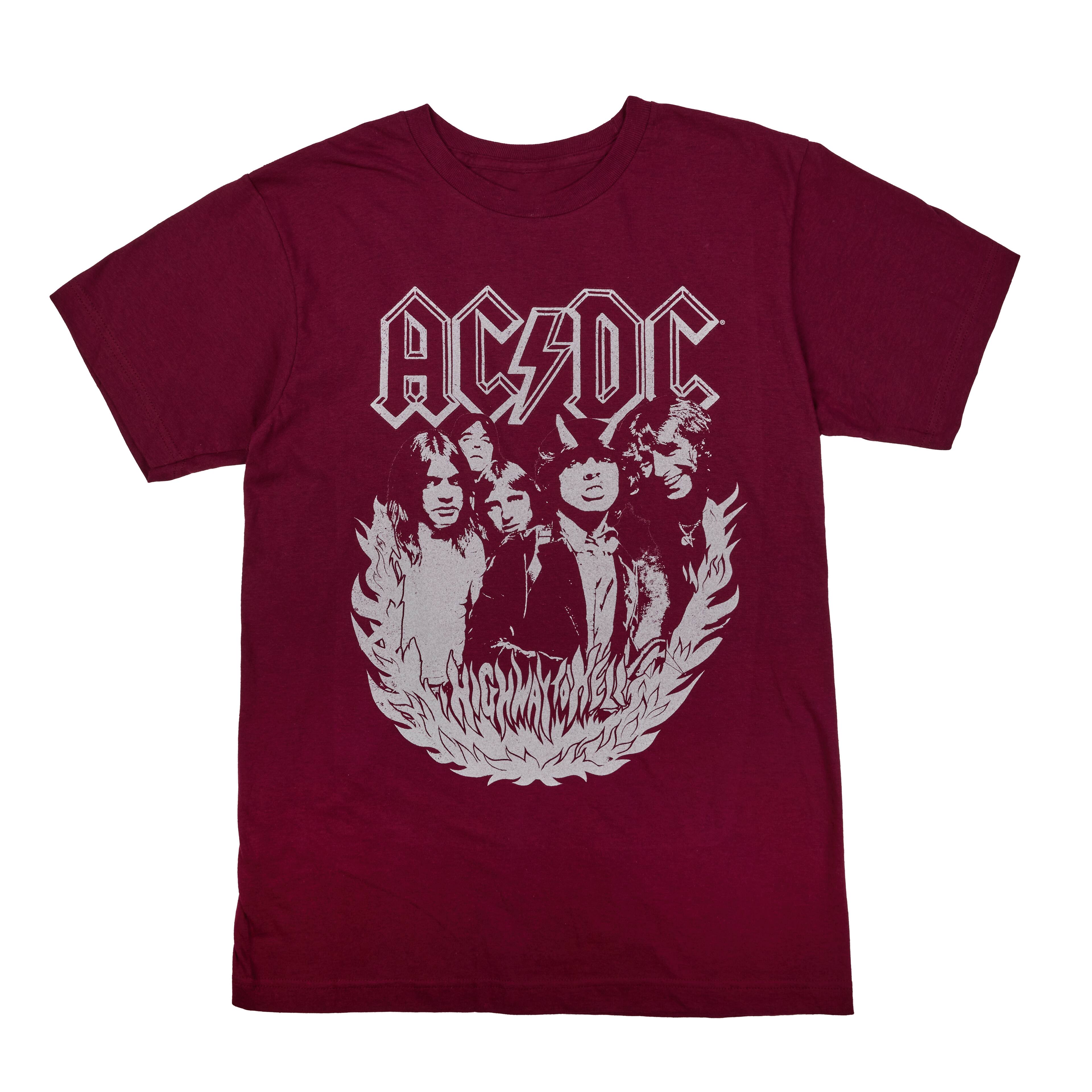 T-shirt marron &#xE0; col rond pour adulte &#xAB; AC/DC &#xBB;