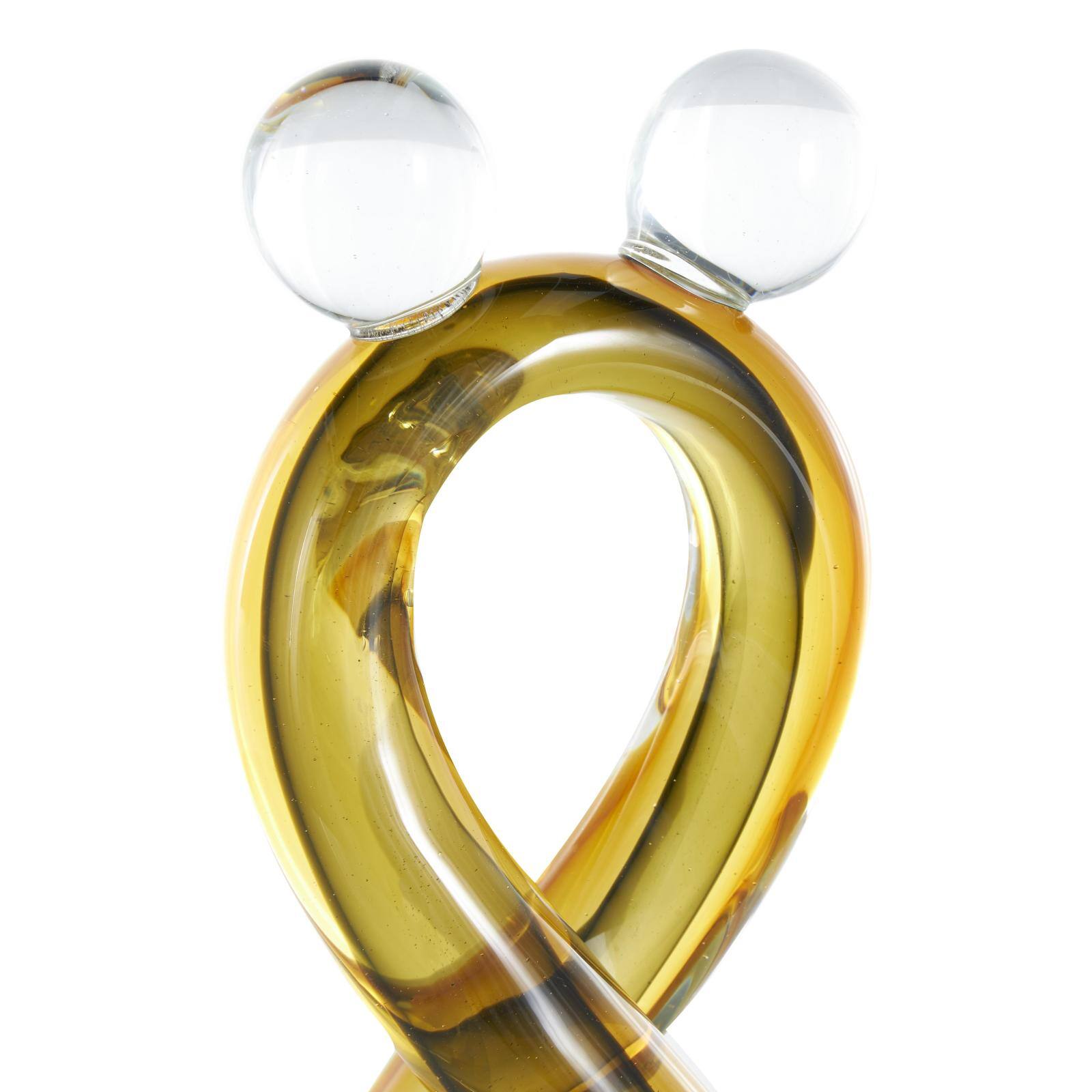 12" Amber Yellow Glass Abstract Infinity Sculpture