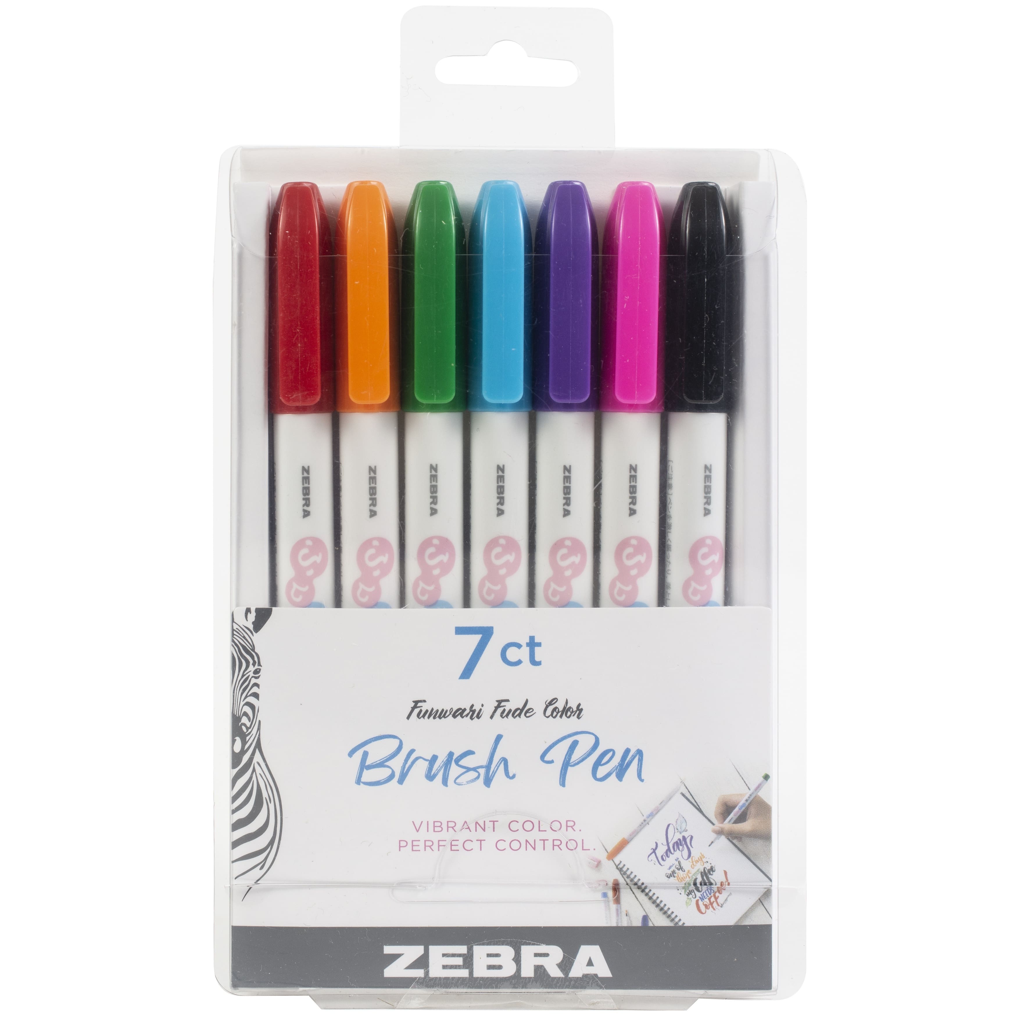 Zebra Funwari Assorted Colors Single Ended Brush Pen Set