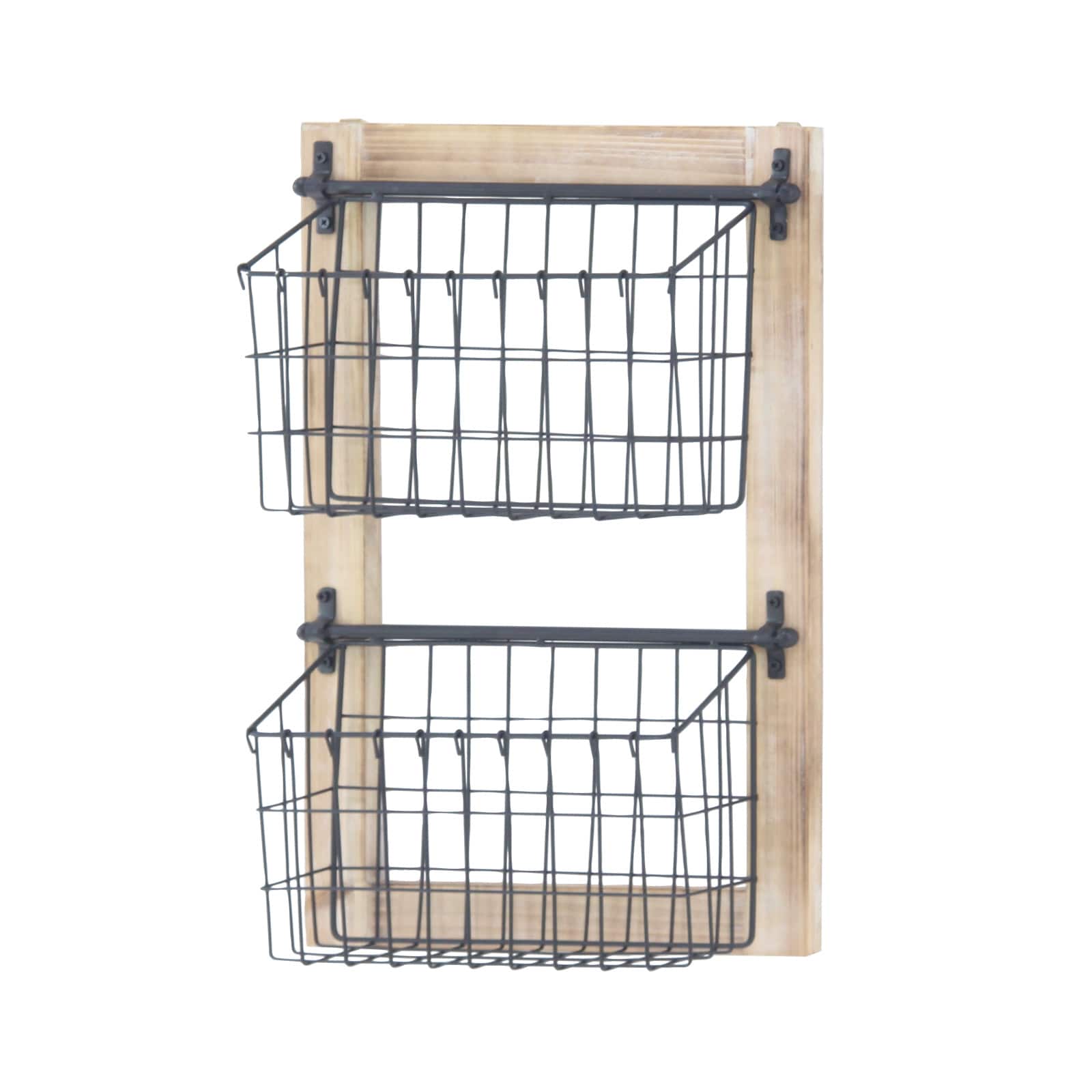 22&#x22; Black Metal Farmhouse Magazine Rack Holder