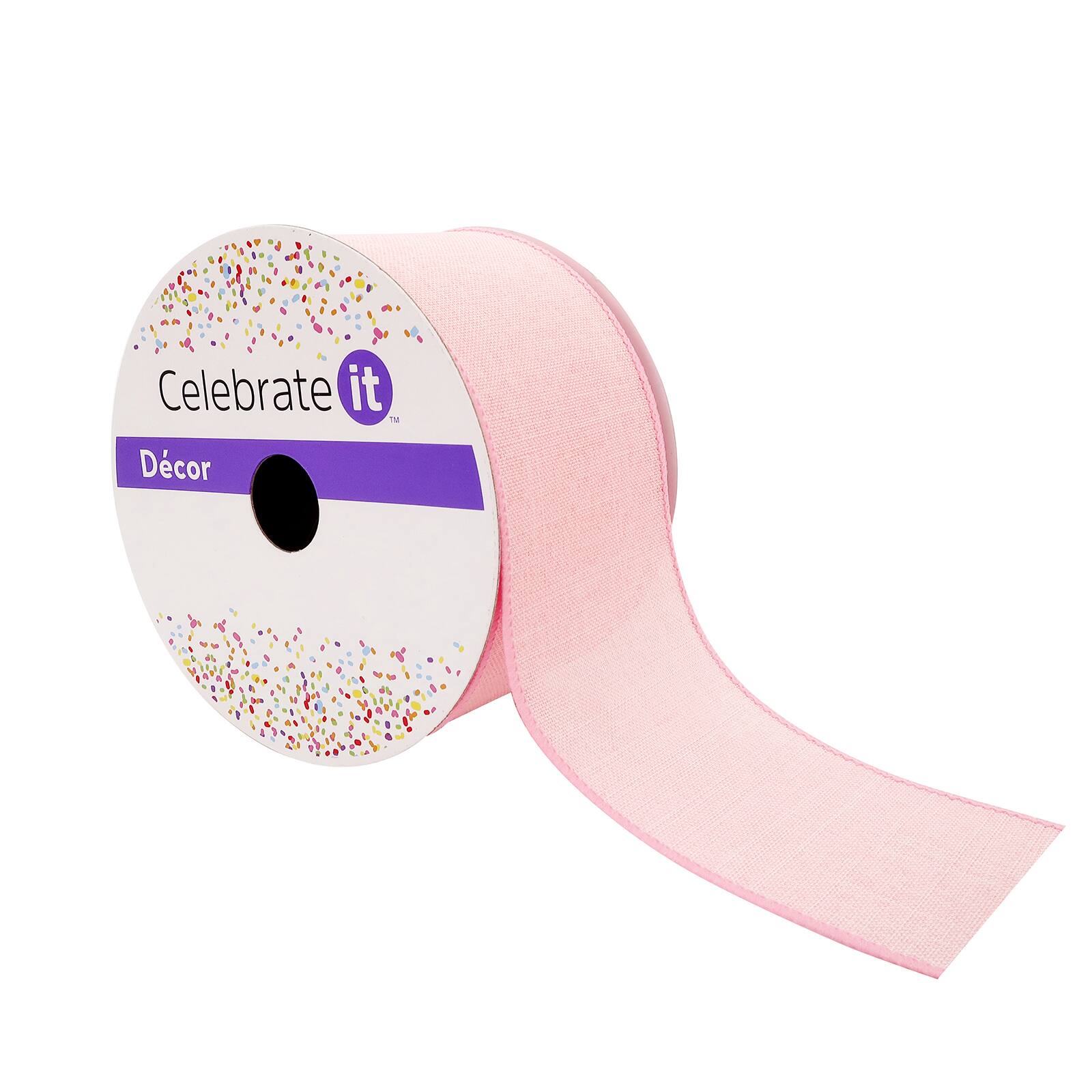 2.5" x 25ft. Faux Linen Wired Ribbon by Celebrate It™ Décor