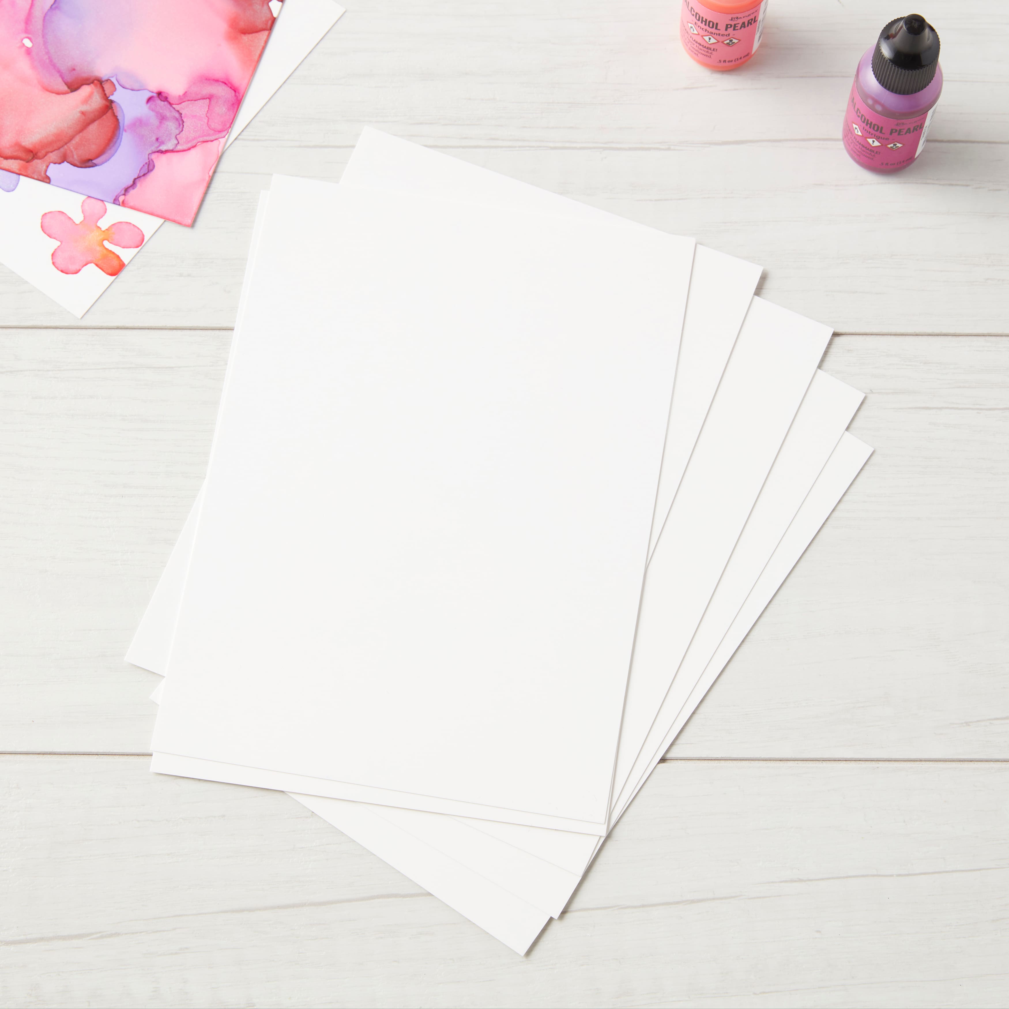 6 Packs: 10 ct. (60 total) Tim Holtz® Alcohol Ink Yupo® White Cardstock