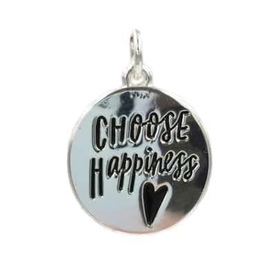 Charmalong™ Silver-Plated Choose Happiness Charm by Bead Landing™ image
