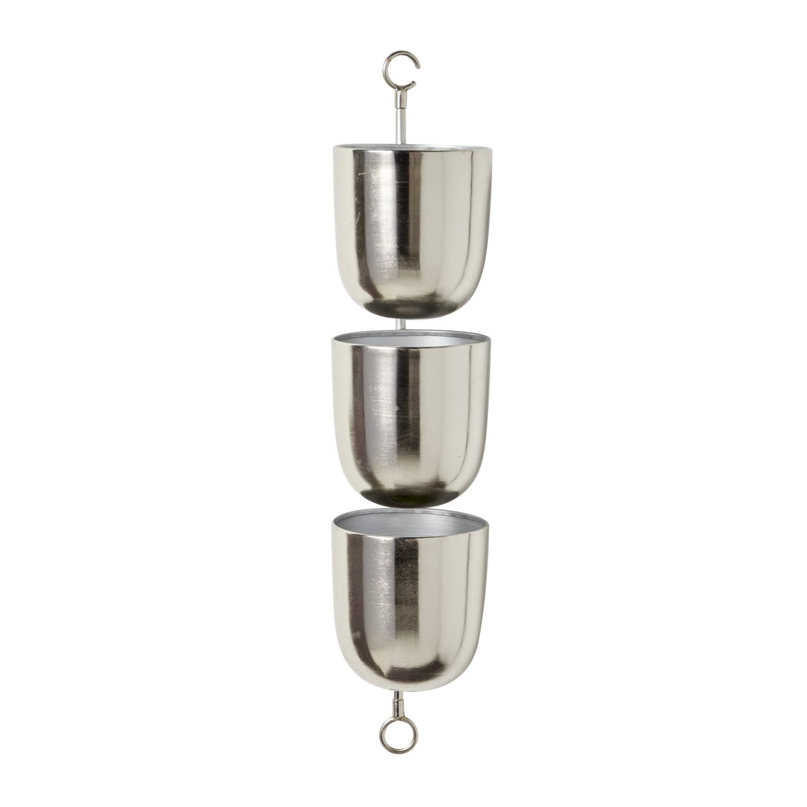 25&#x22; Silver Metal Contemporary Wall Planter