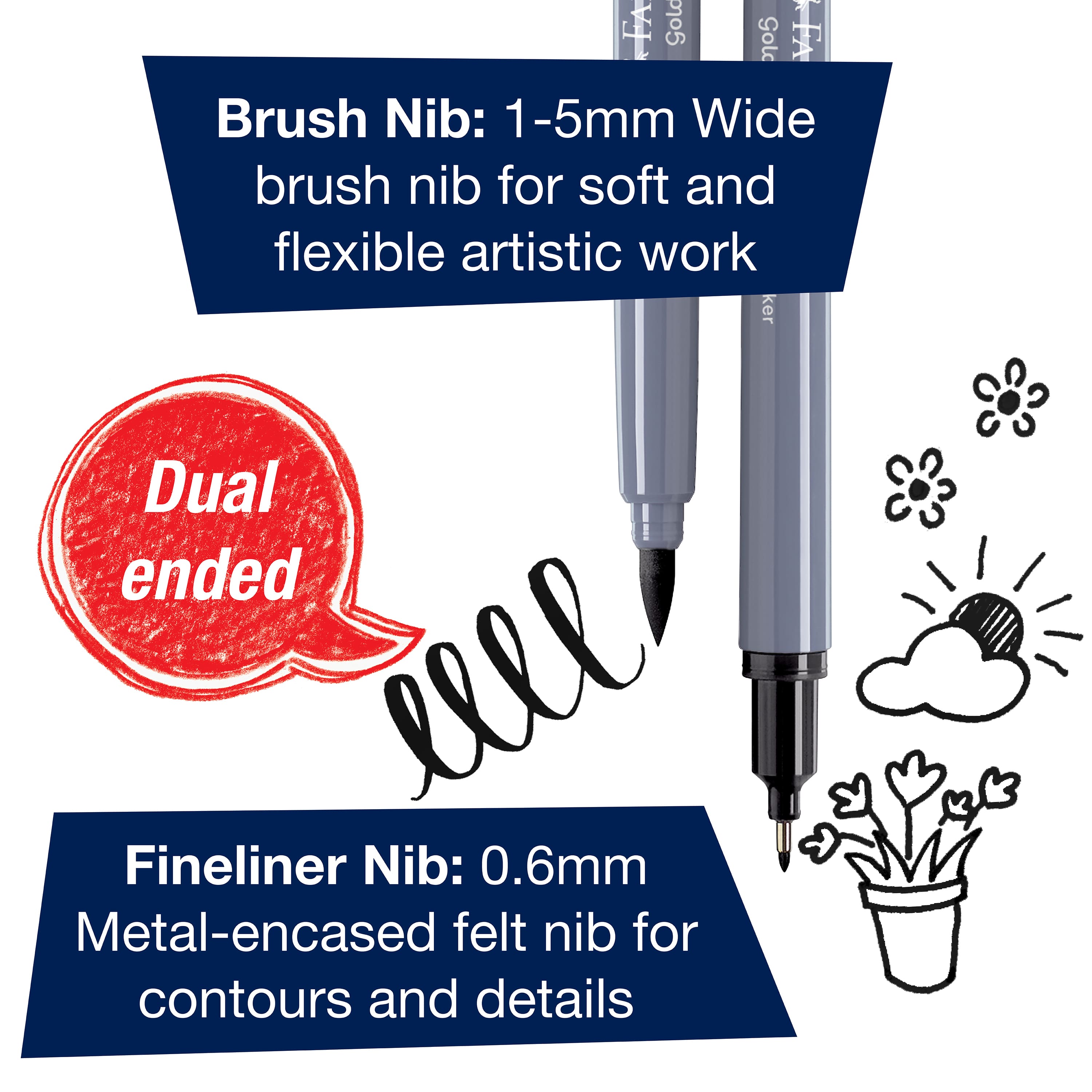 Faber-Castell&#xAE; Goldfaber Aqua Shades of Gray Dual-Tip Marker Set