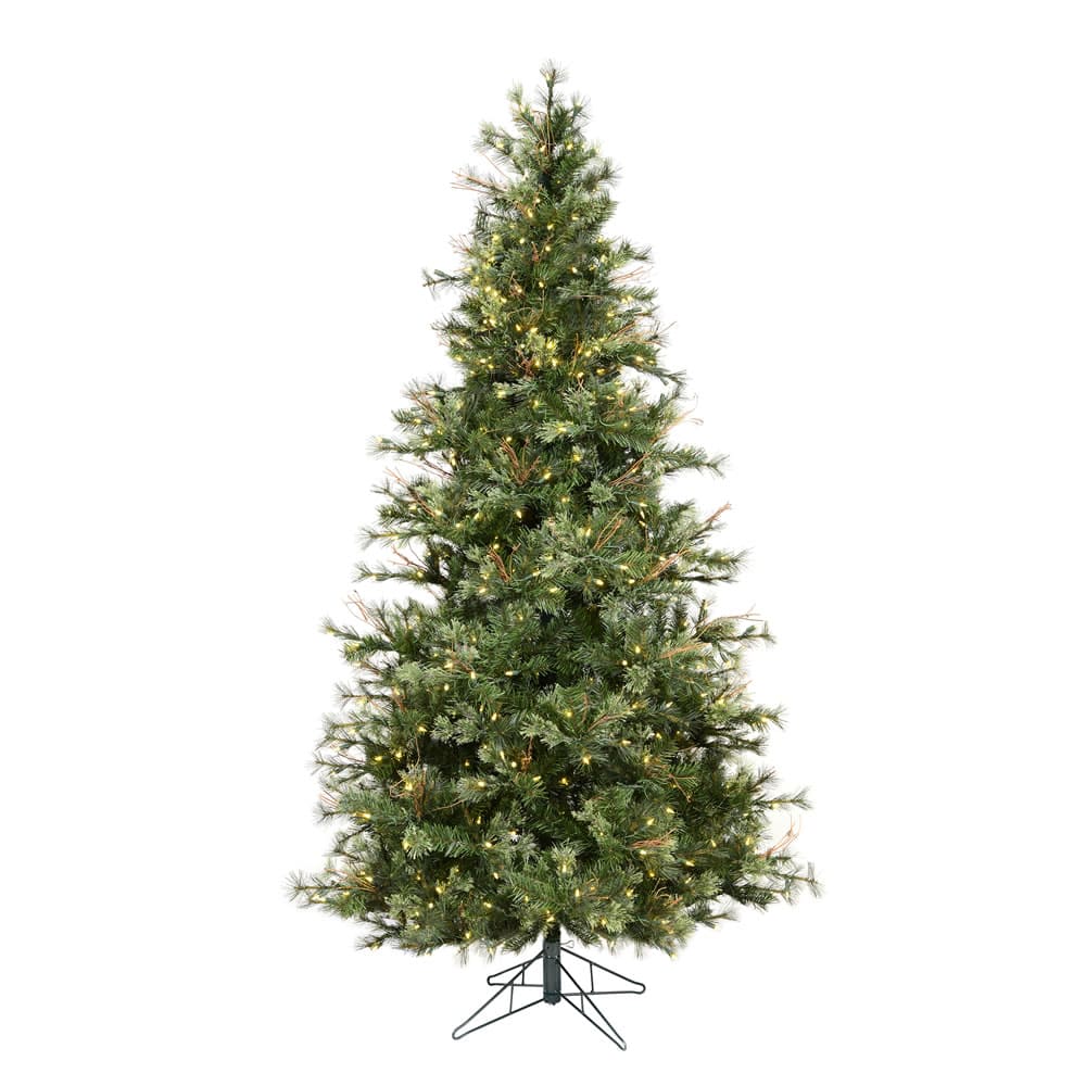 6.5ft. Pre-Lit Mixed Country Pine Artificial Christmas Tree, Warm White ...