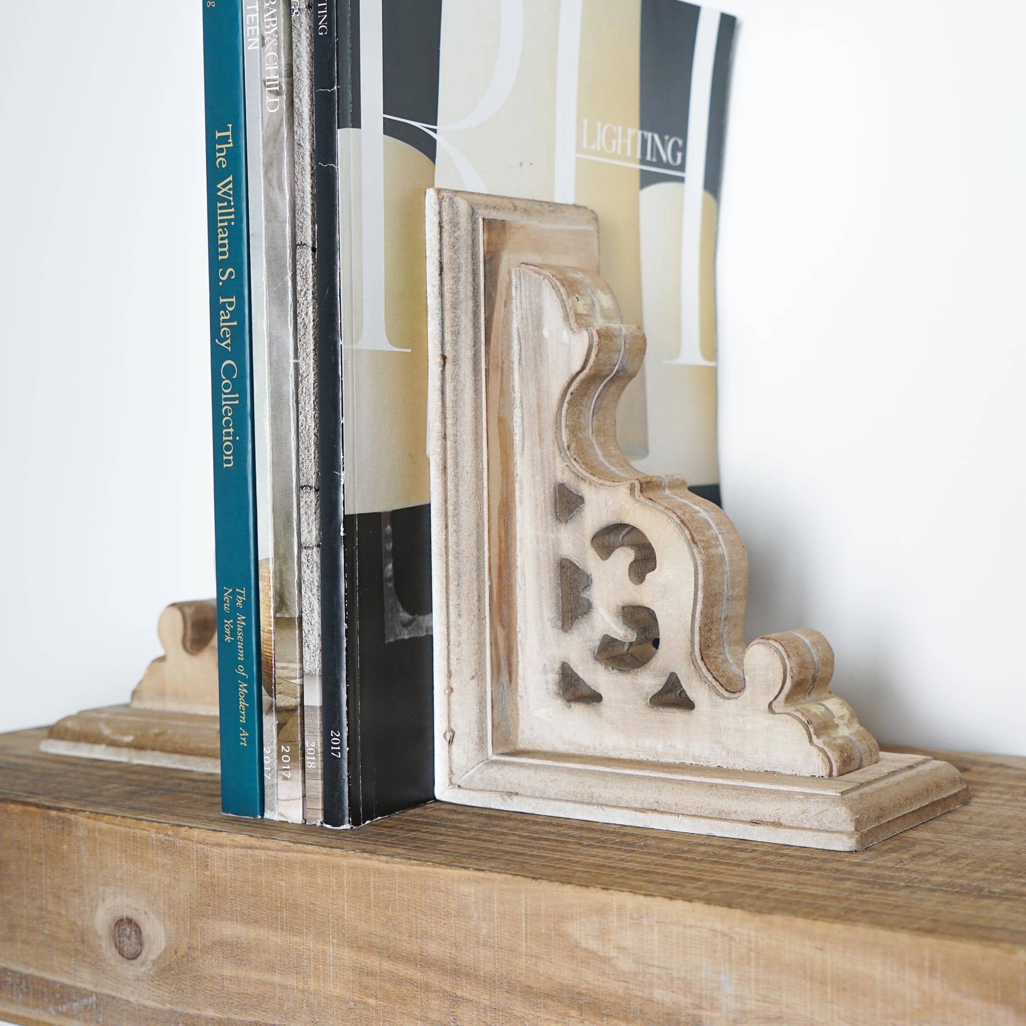 American Art Décor™ 8 Vintage Decorative Wood Bookends, 2ct.