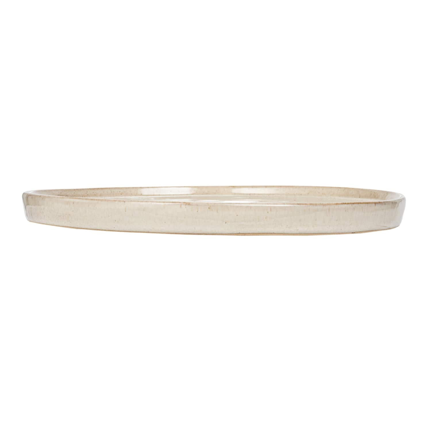 10.25&#x22; Cream Speckled Glaze Stoneware Plate, 2ct.