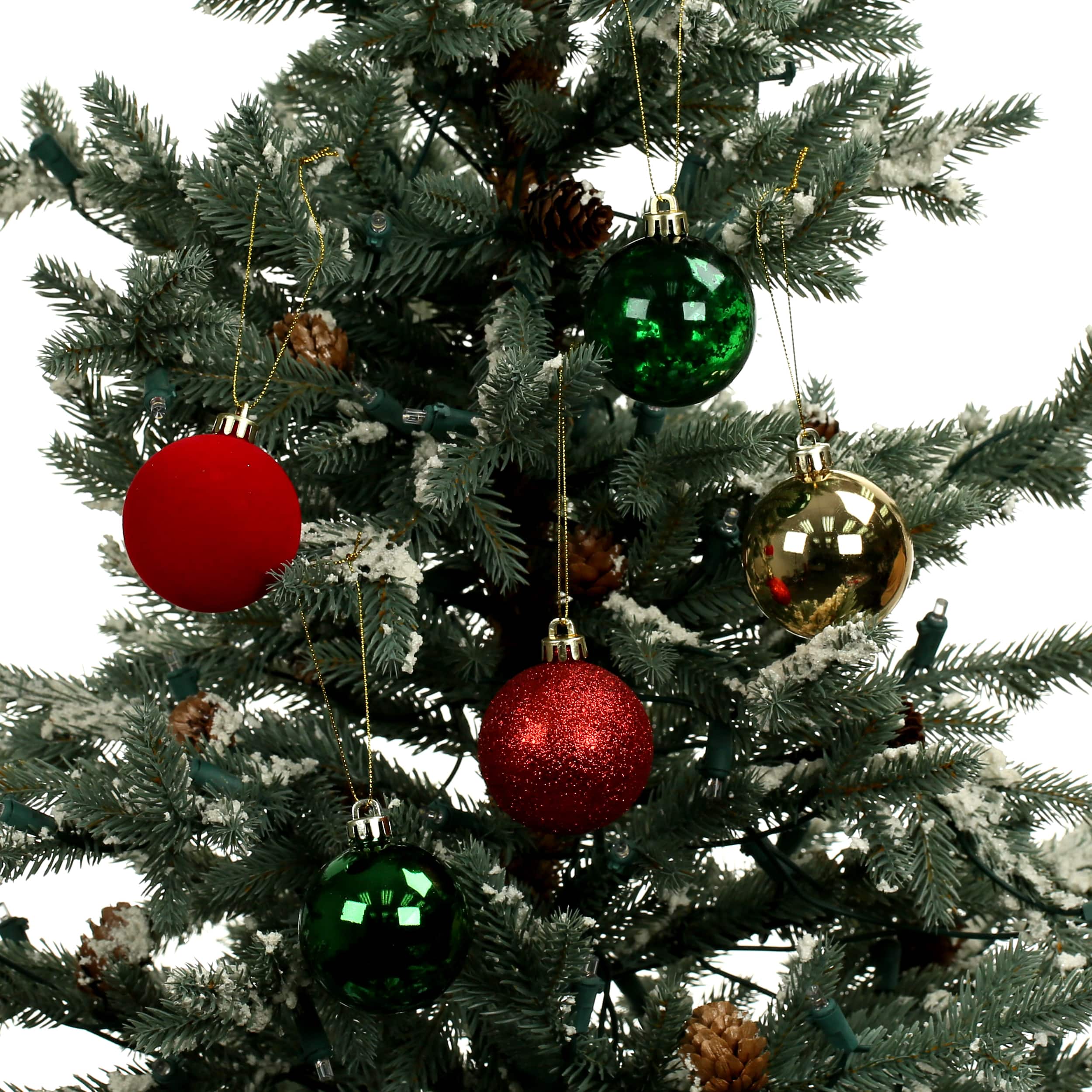 5 Pack 2.2&#x22; Red, Green, Gold Shatterproof Ball Ornaments by Ashland&#xAE;