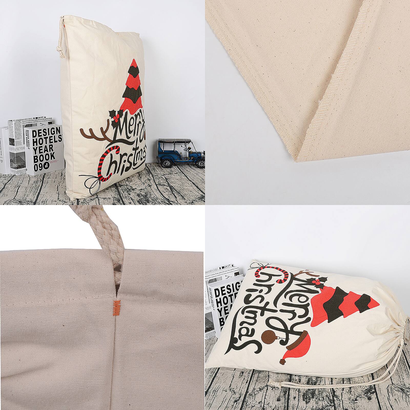 Personality Case™ 19" x 26" Merry Tree Christmas Cotton Drawstring Bag