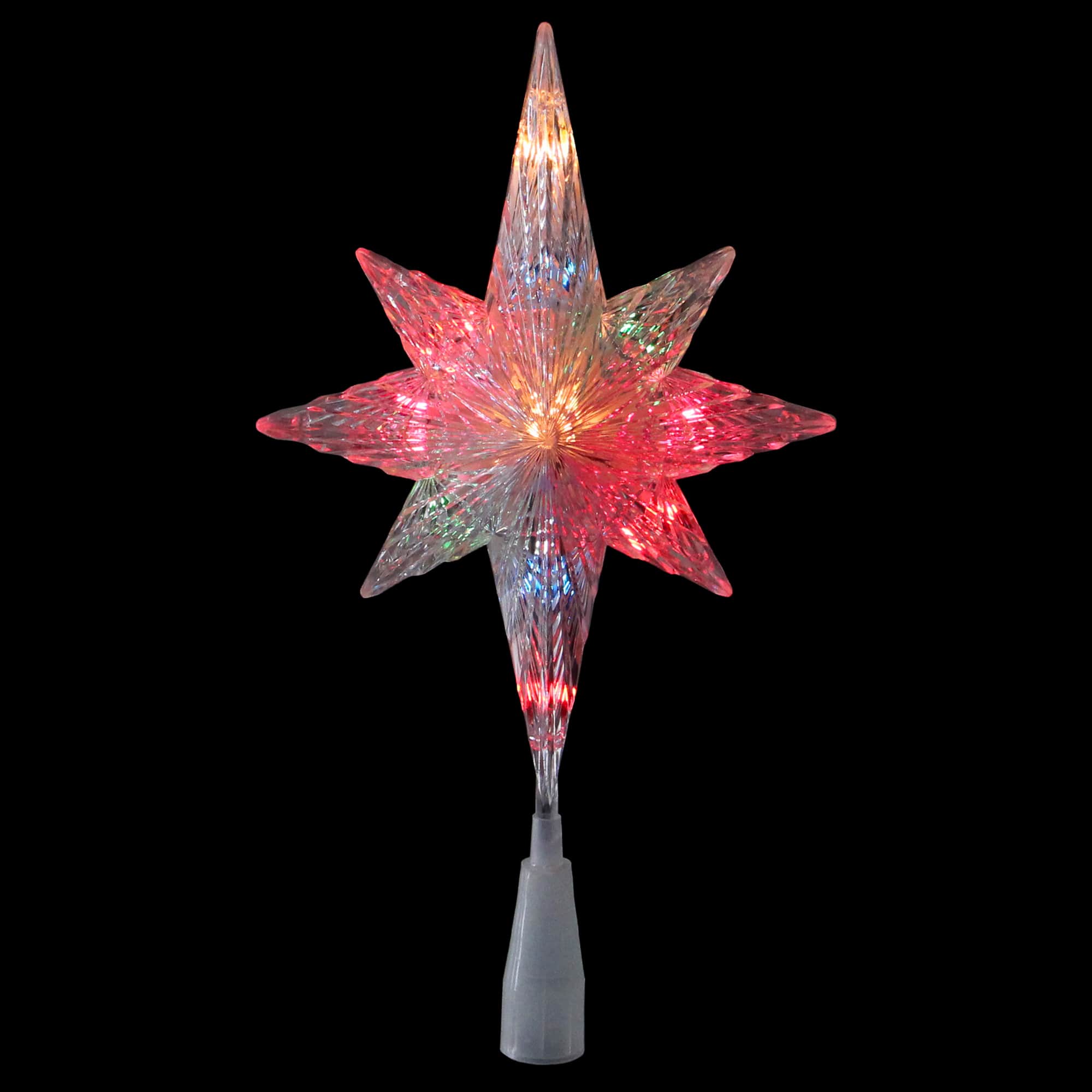 11&#x22; Lighted Clear Crystal Star of Bethlehem Tree Topper