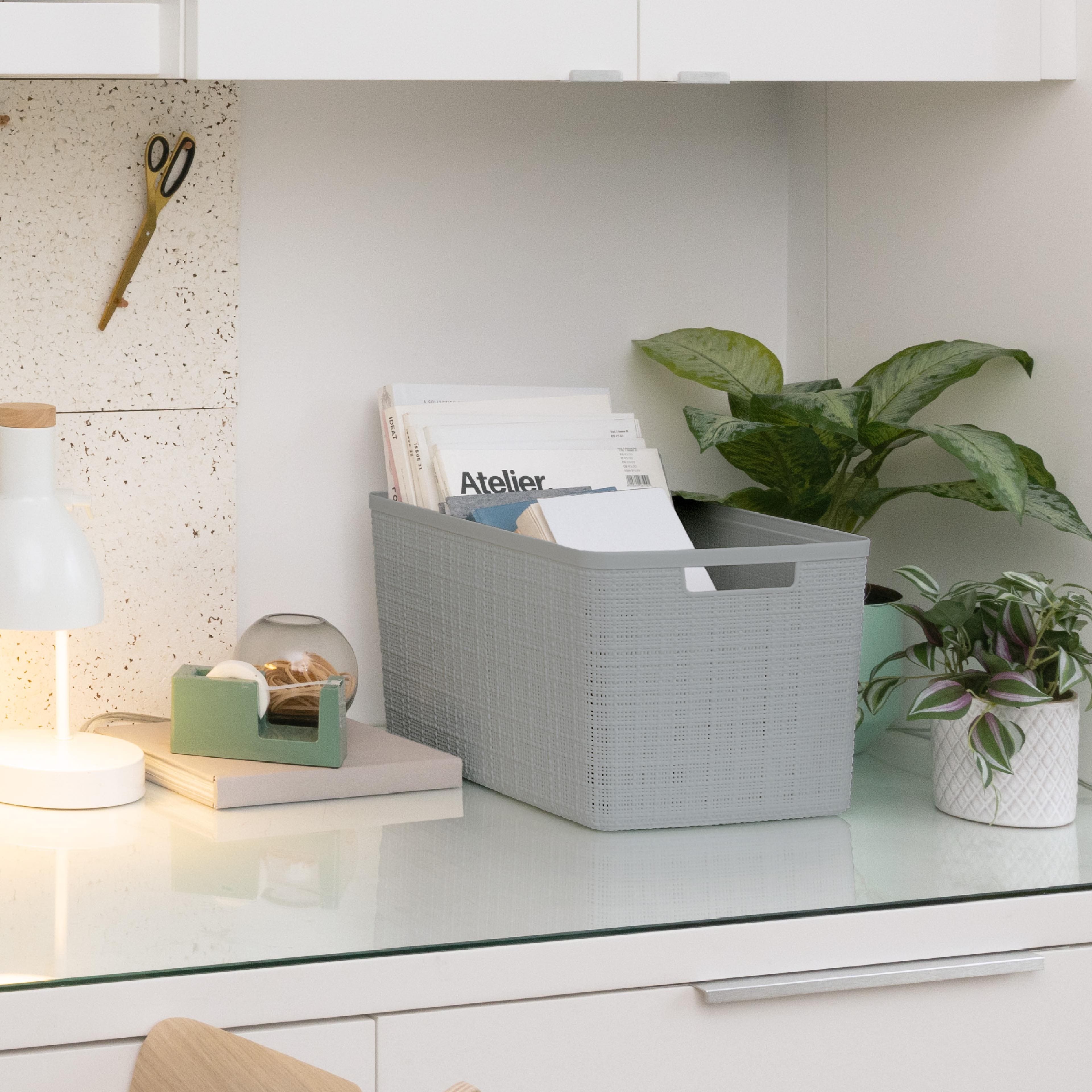 Curver® Jute Gray Plastic Storage Basket Organizer