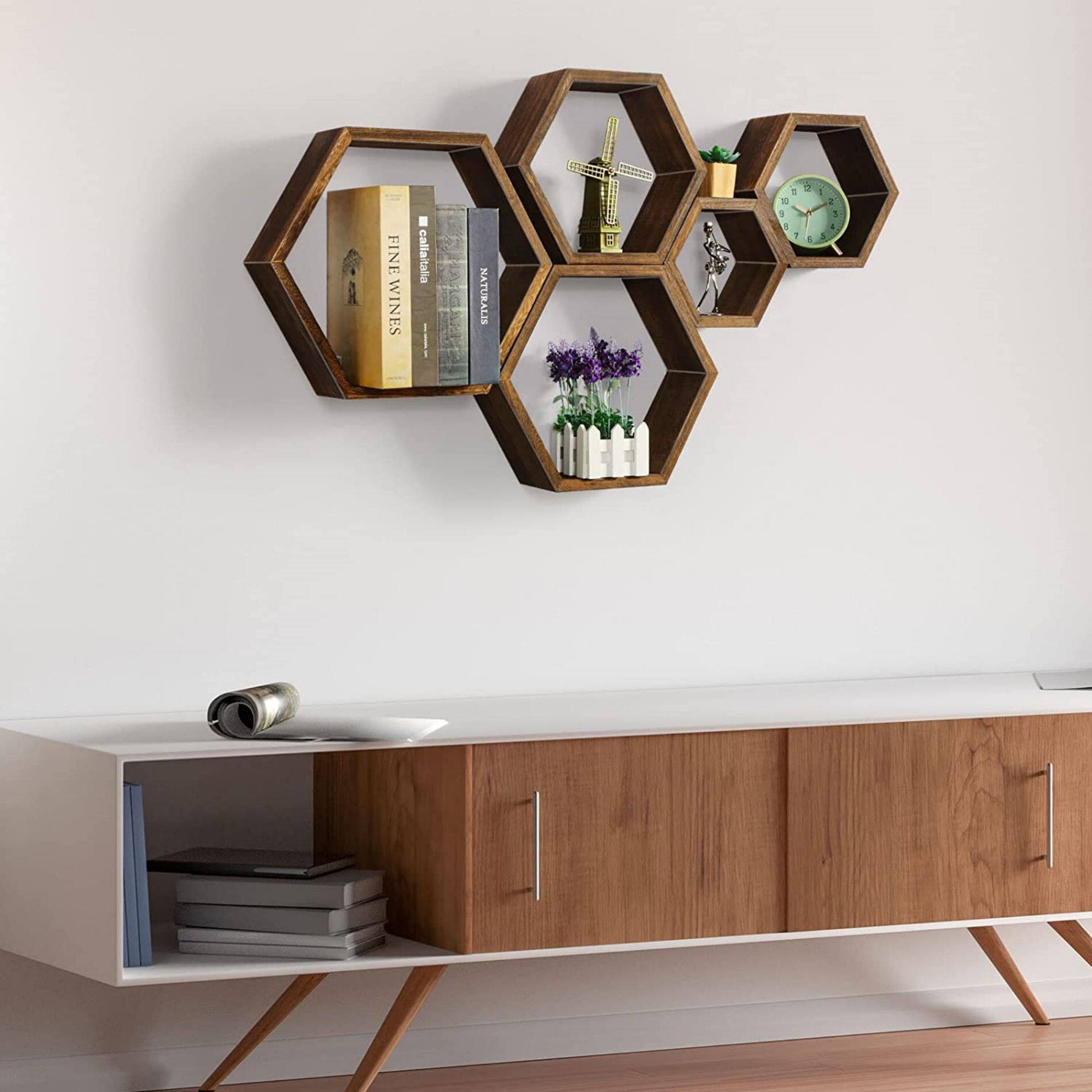 NEX™ Hexagon Floating Honeycomb Shelves Set
