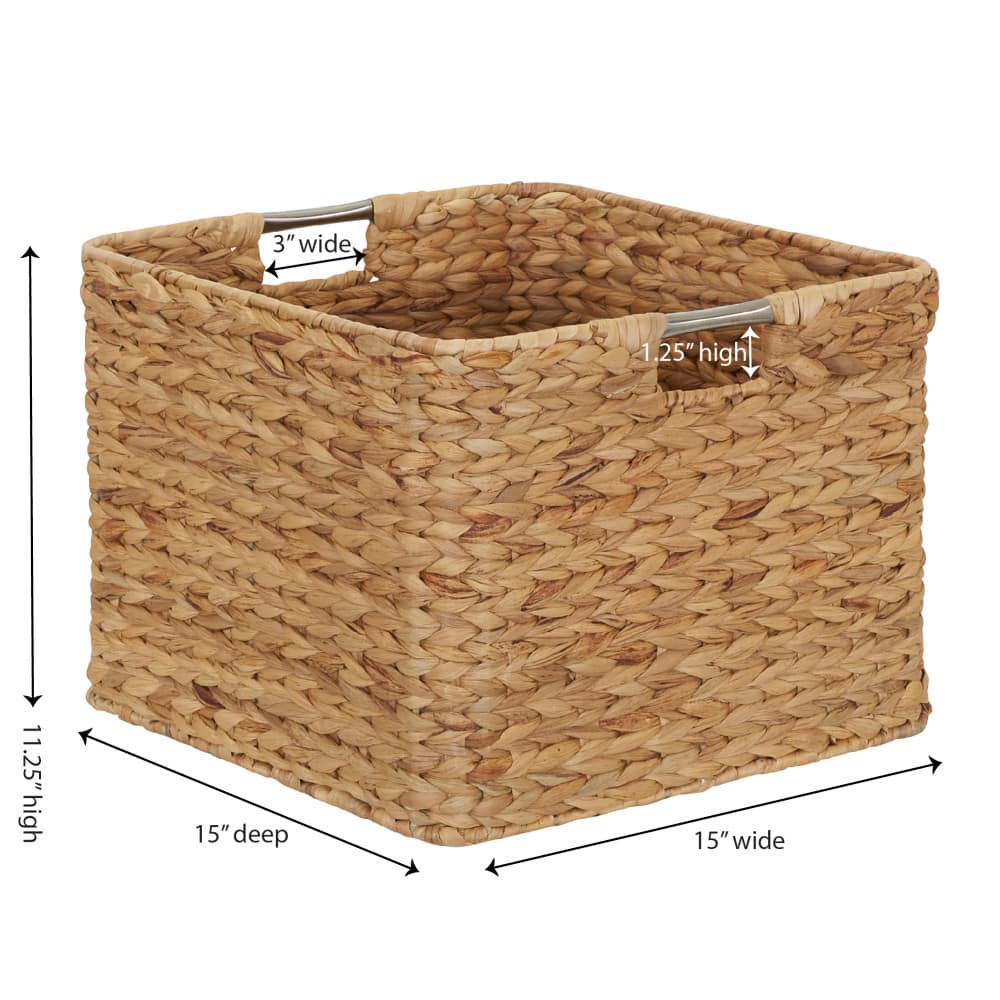 Household Essentials 11&#x22; Square Hyacinth Wicker Basket