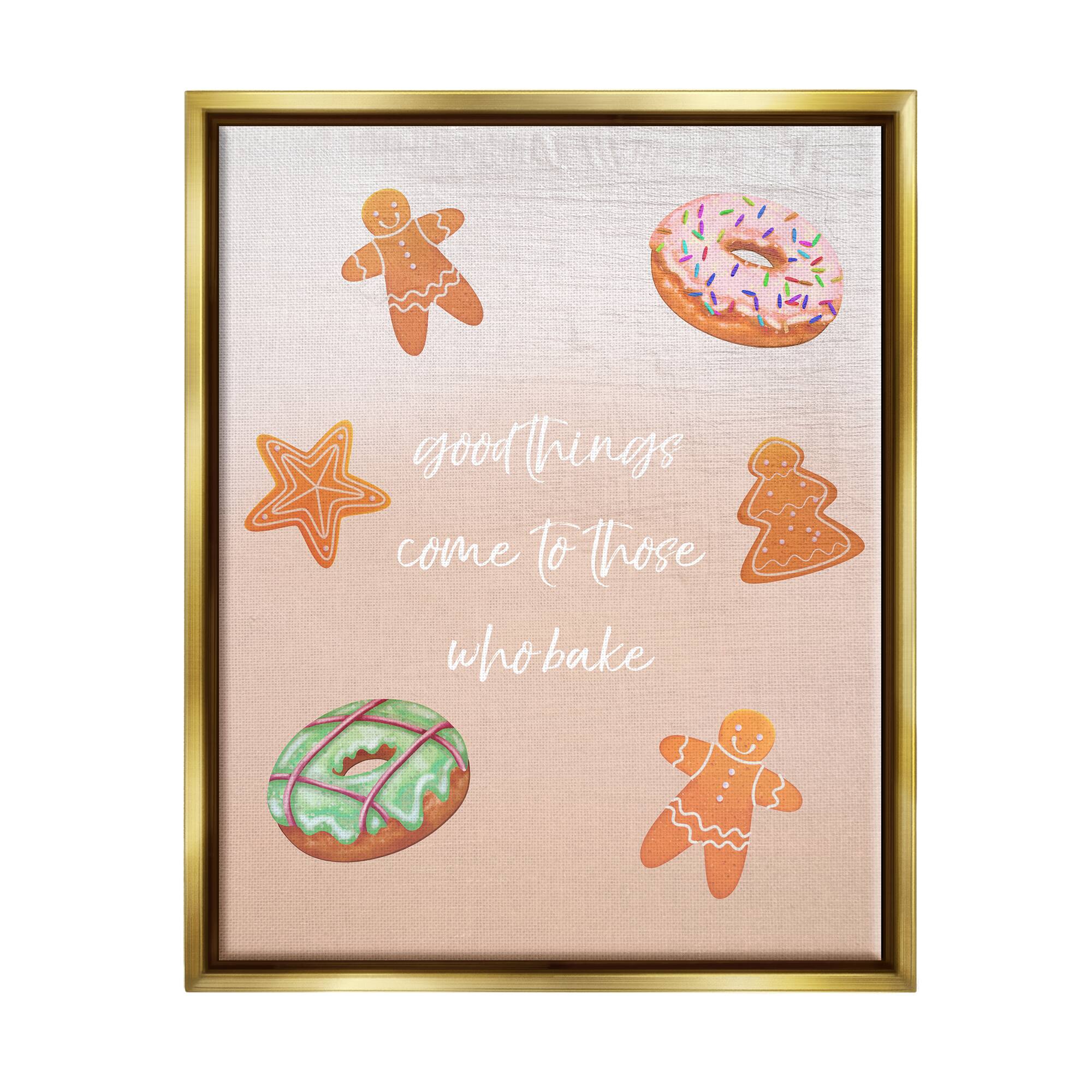Stupell Industries Those Who Bake Holiday Cookies Framed Floater Canvas Wall Art