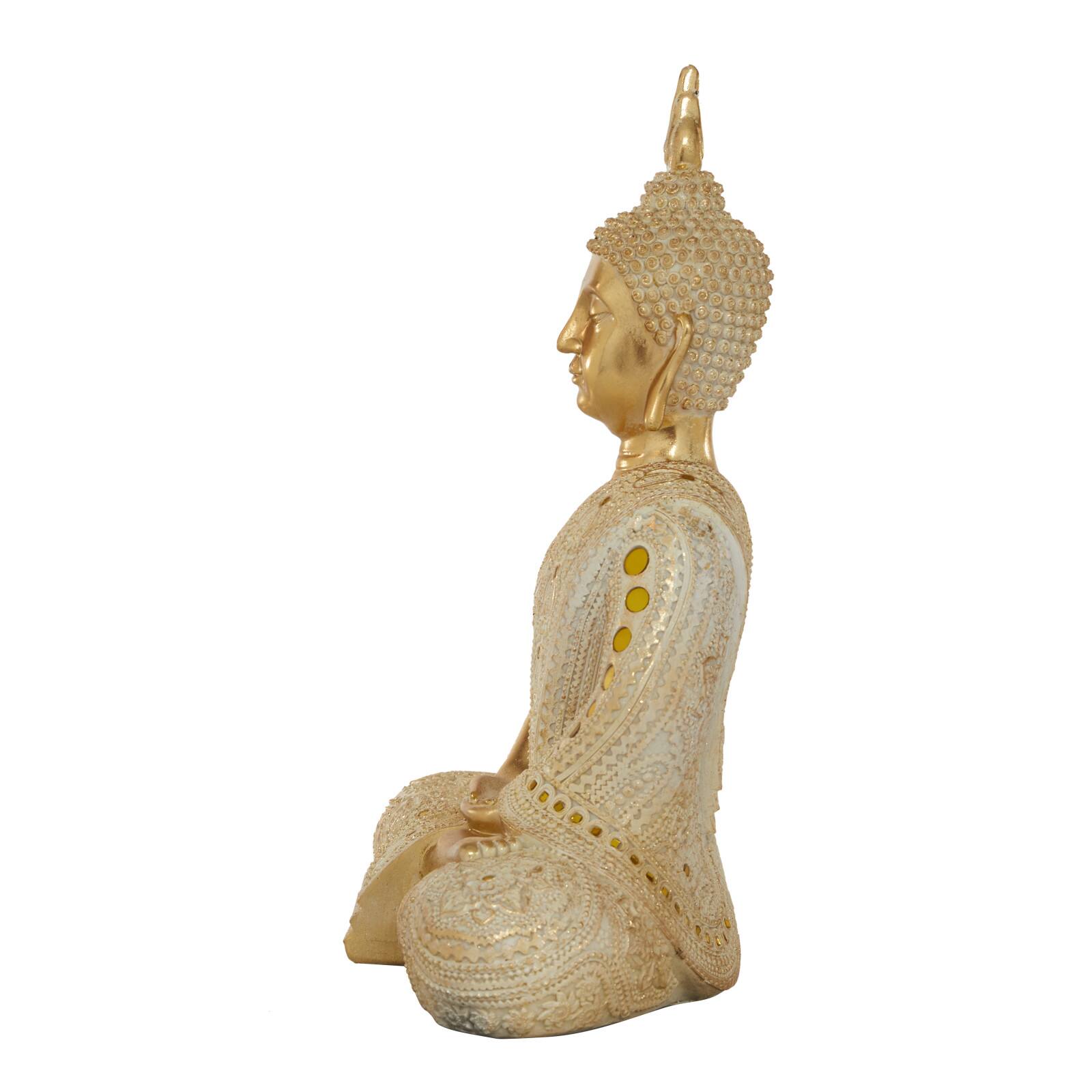 Gold Polystone Glam Sculpture, Buddha 20&#x22; x 14&#x22; x 9&#x22;
