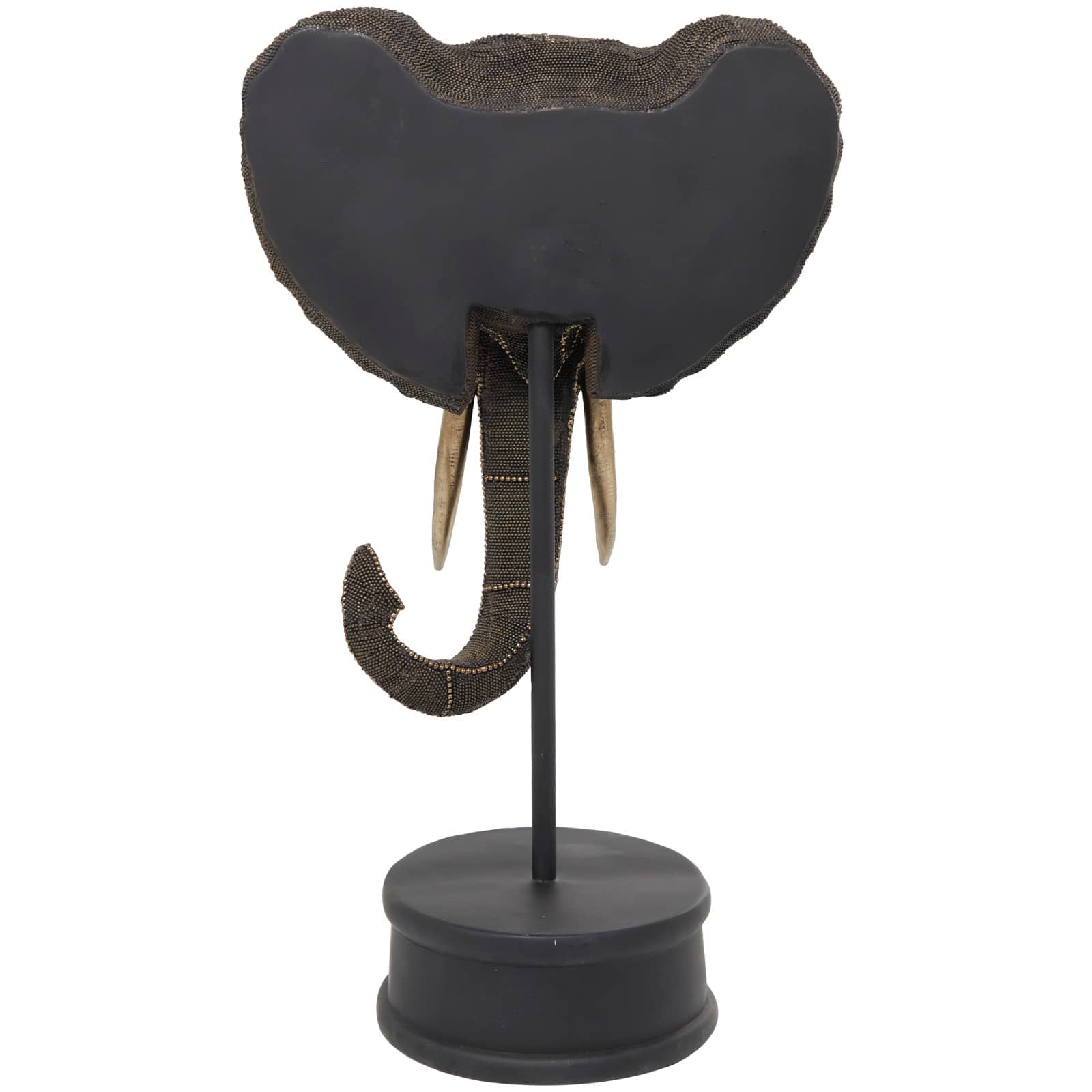 27&#x22; Black Polystone Elephant Sculpture