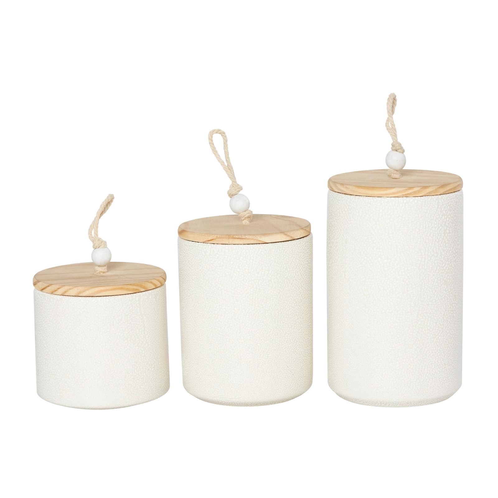 Cream Ceramic Spotted Textured Canister Set