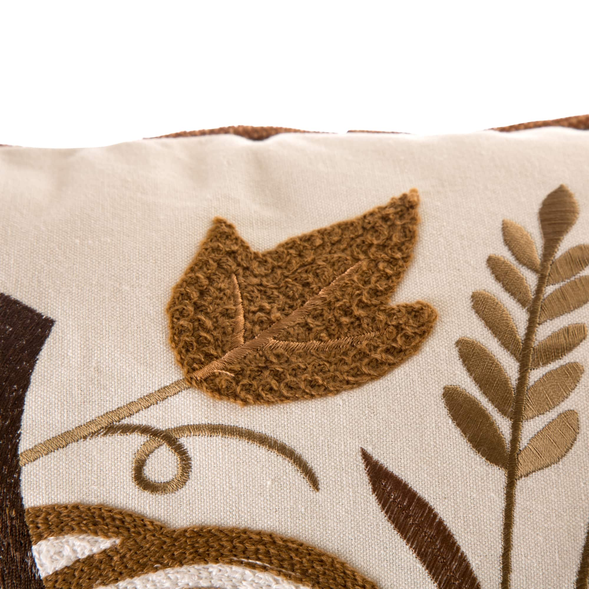 Glitzhome&#xAE; Cotton Embroidered Pumpkin Pillow Cover