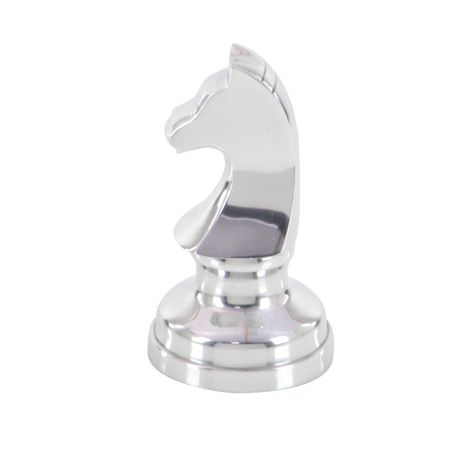 CosmoLiving by Cosmopolitan Silver Aluminum Traditional Chess Sculpture Set