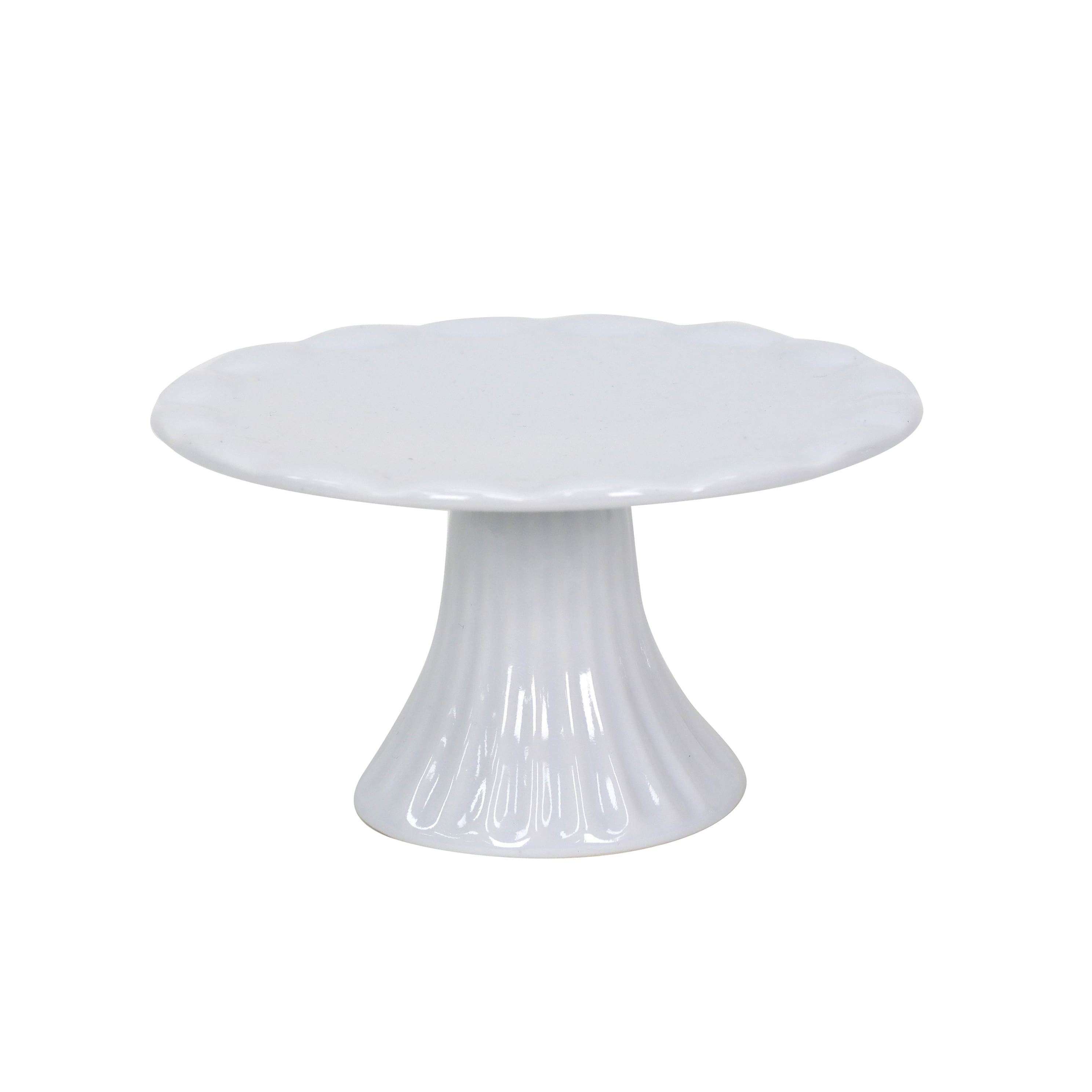 4.5&#x22; White Stoneware Cake Stand by Ashland&#xAE;