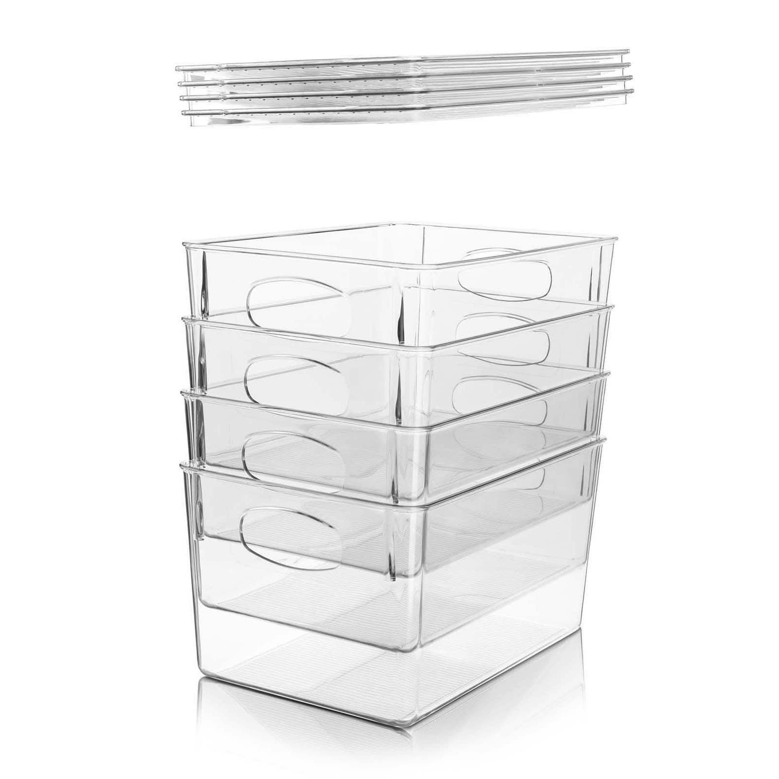 Sorbus Clear Storage Bins with Lids, 4ct.