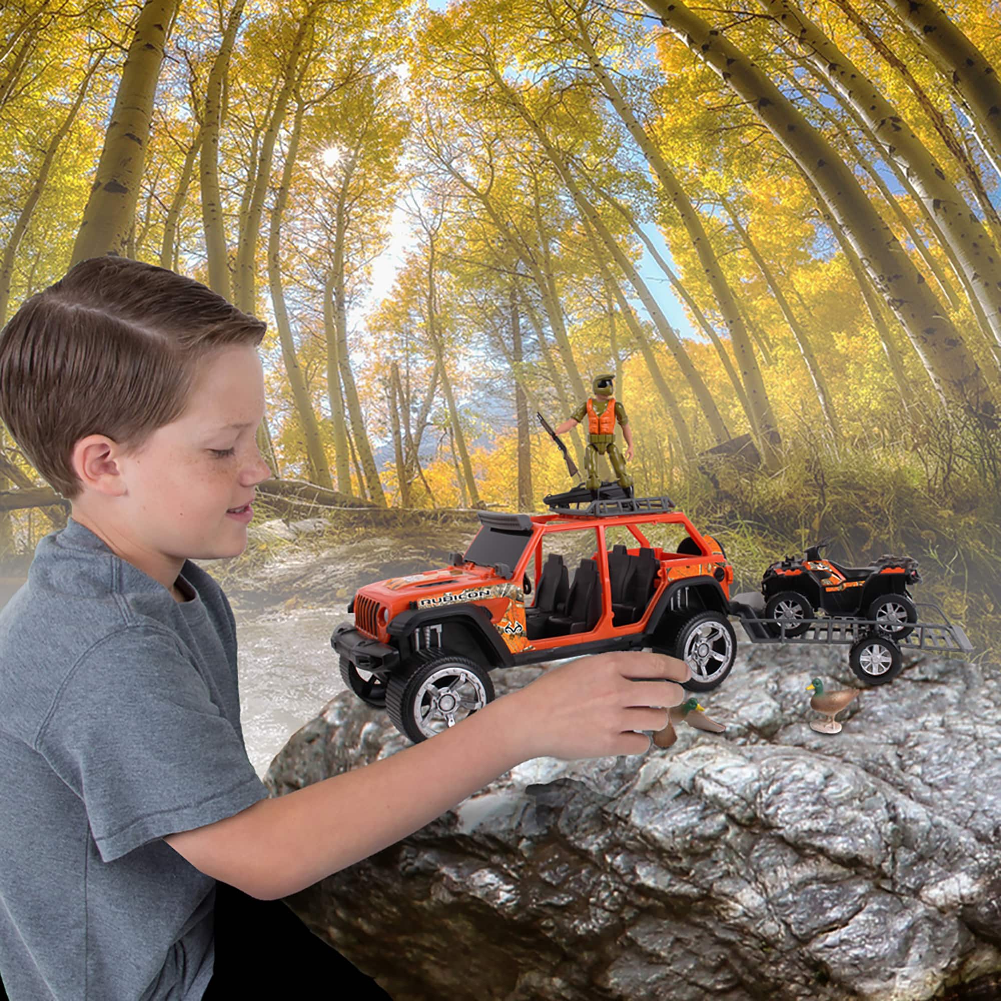 NKOK RealTree® Jeep® Wrangler Unlimited 1:18 Scale 10 Piece Duck Hunting Playset
