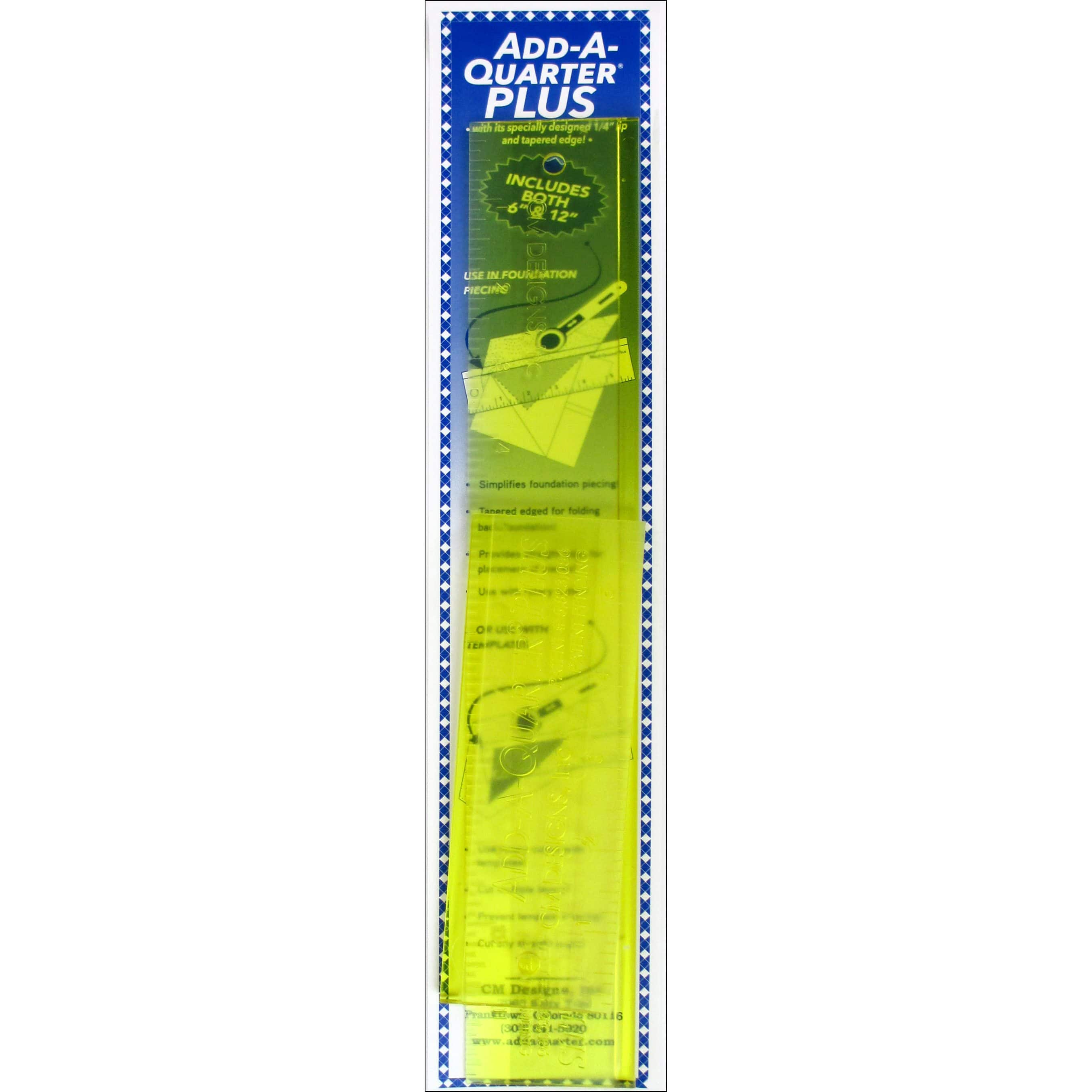 CM Designs 6 & 12 Add-A-Quarter Plus Ruler