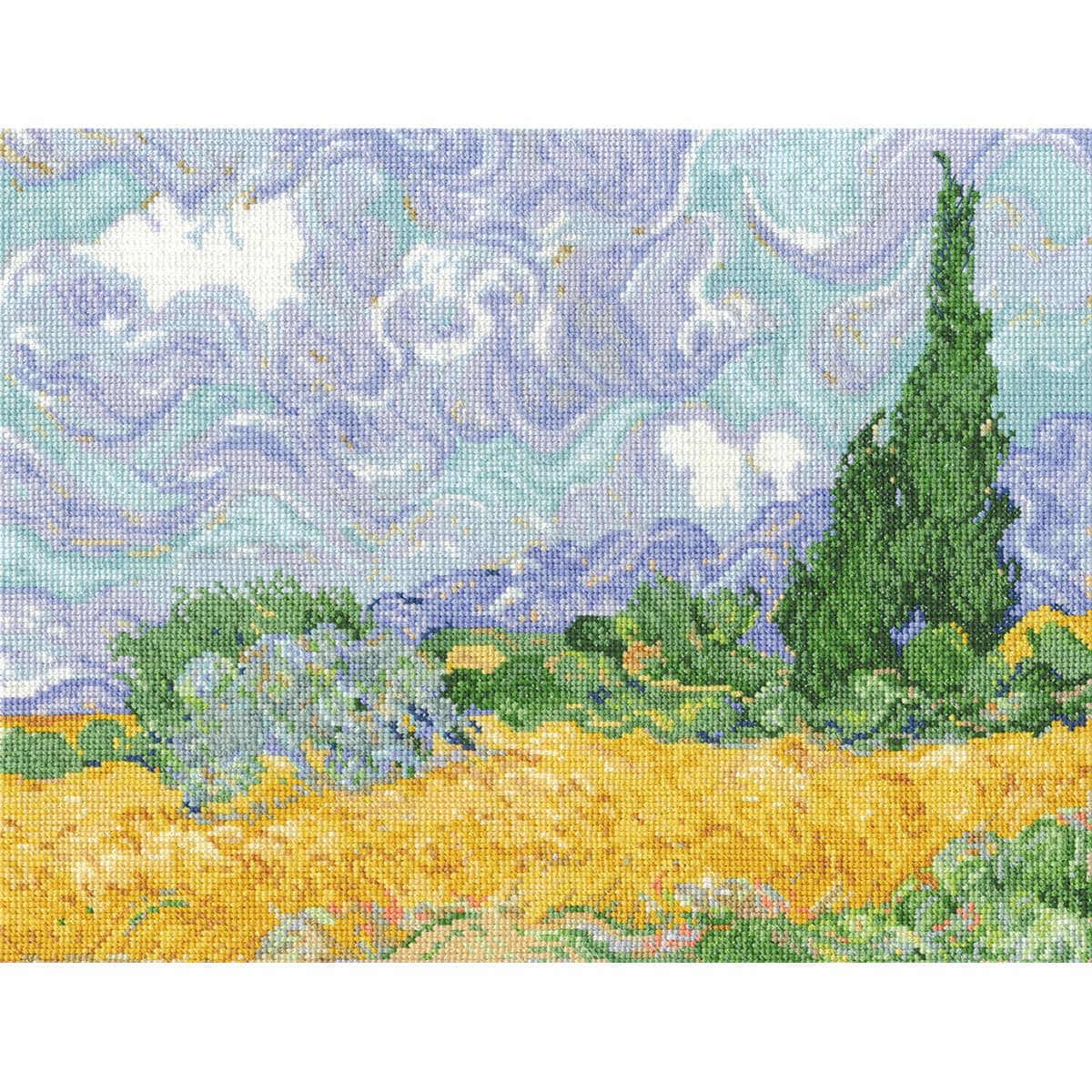 DMC&#xAE; Van Gogh&#x27;s A Wheatfield Counted Cross Stitch Kit