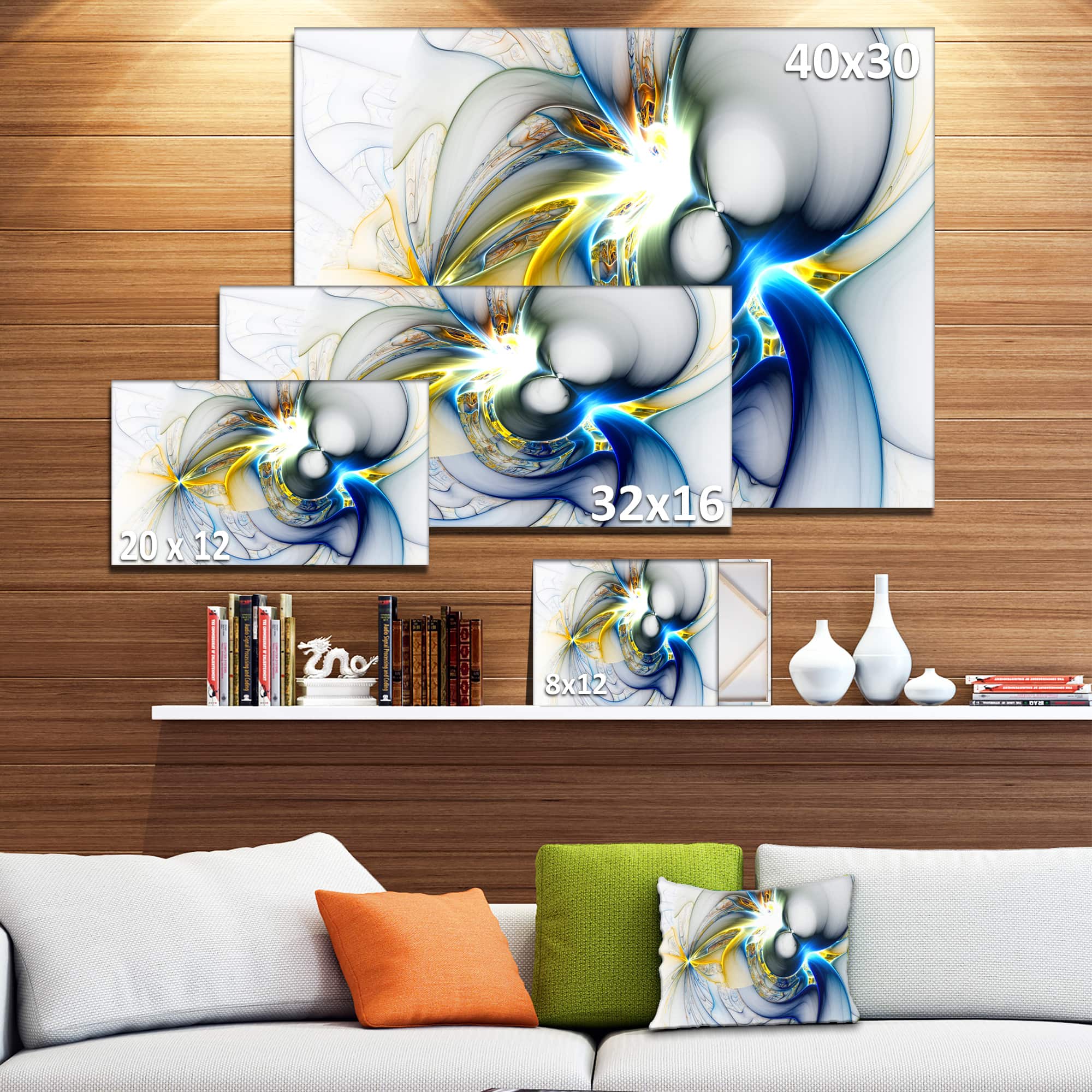 Designart - Shining Multi Colored Plasma - Abstract Wall Art Canvas