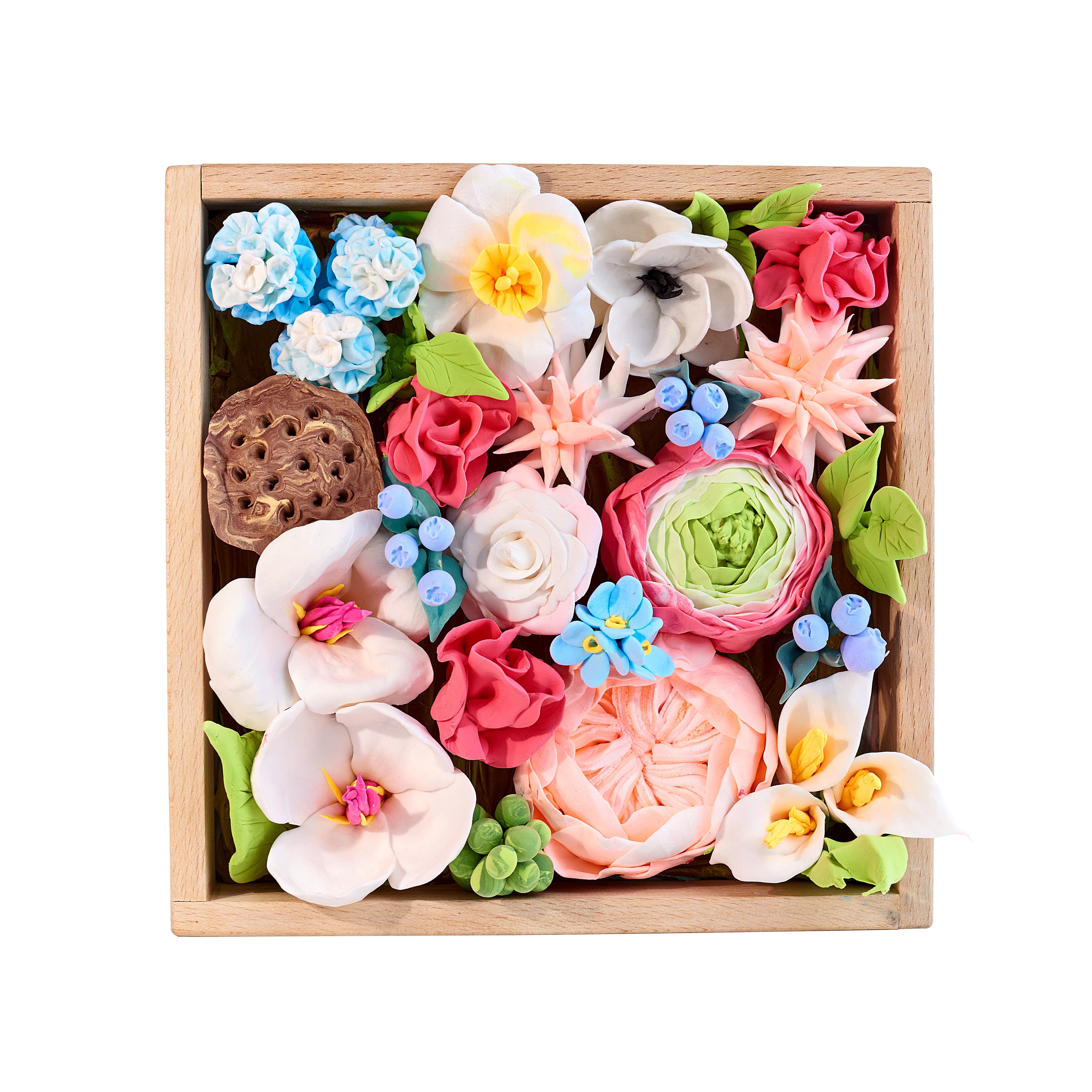 OKTO DIY Wood &#x26; Craft Romance Flowers Clay Kit