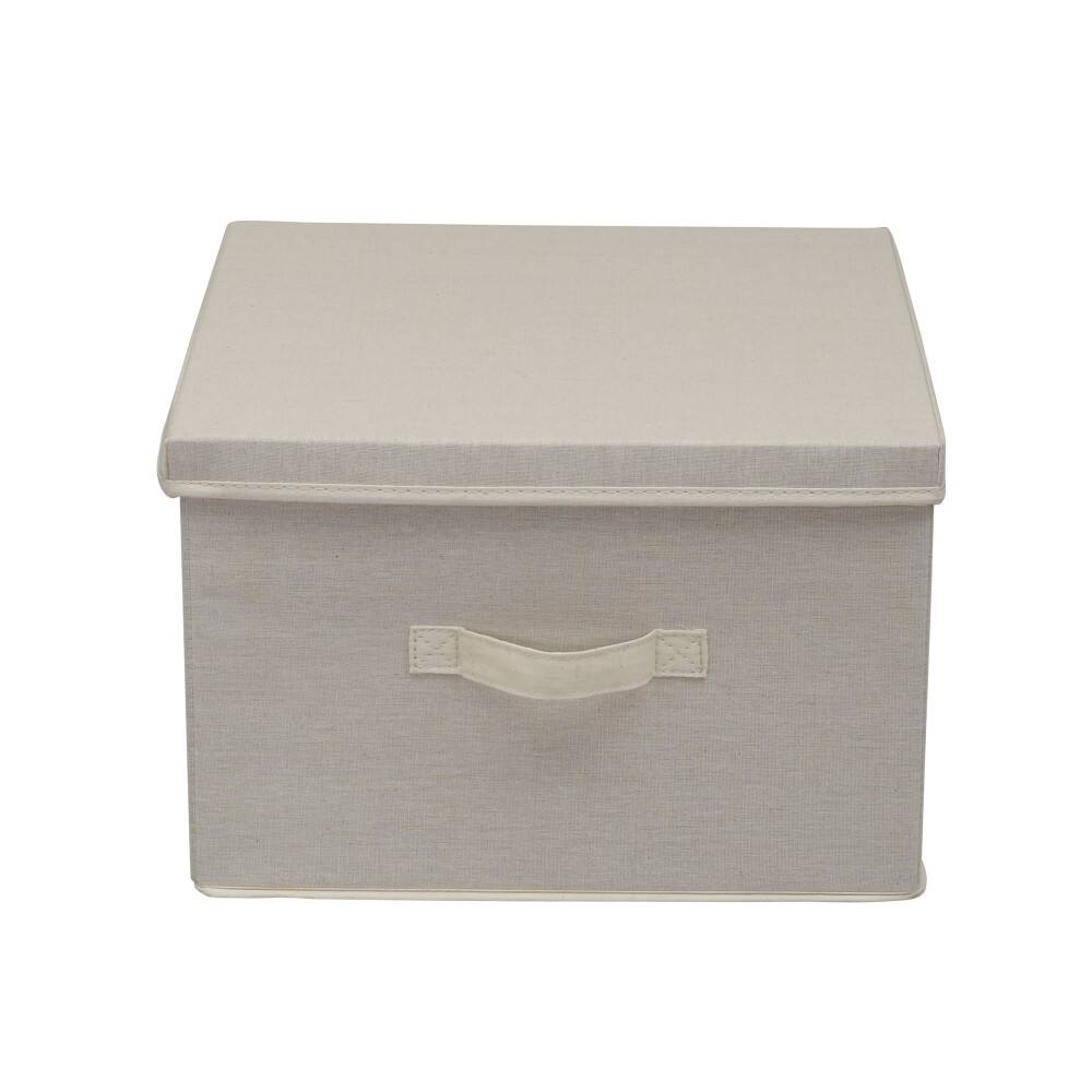 Household Essentials Canvas Storage Box with Lid