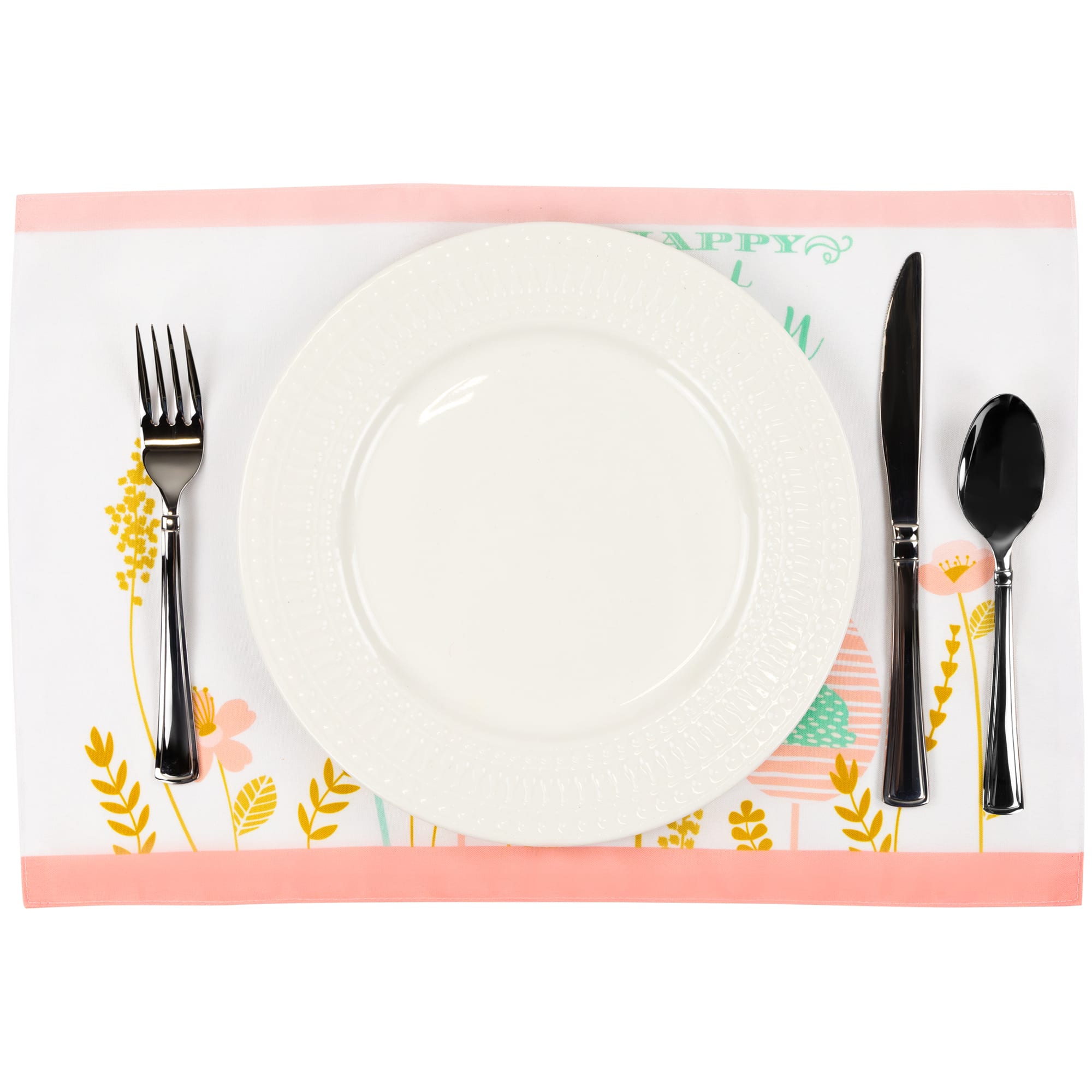 Pastel Happy Easter Eggs Floral Placemats, 4ct.