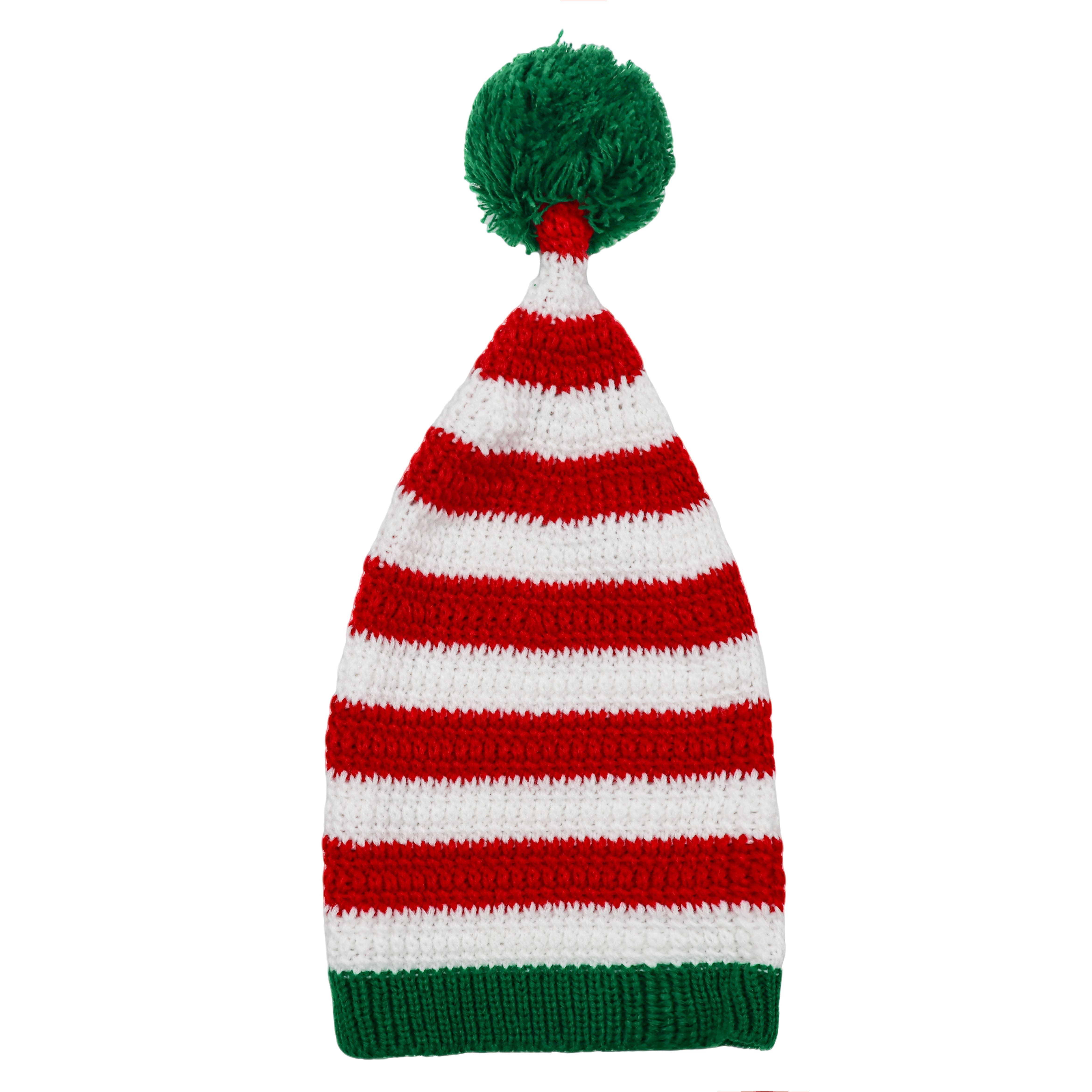Red, White & Green Stripes Pom Pom Beanie by Celebrate It™