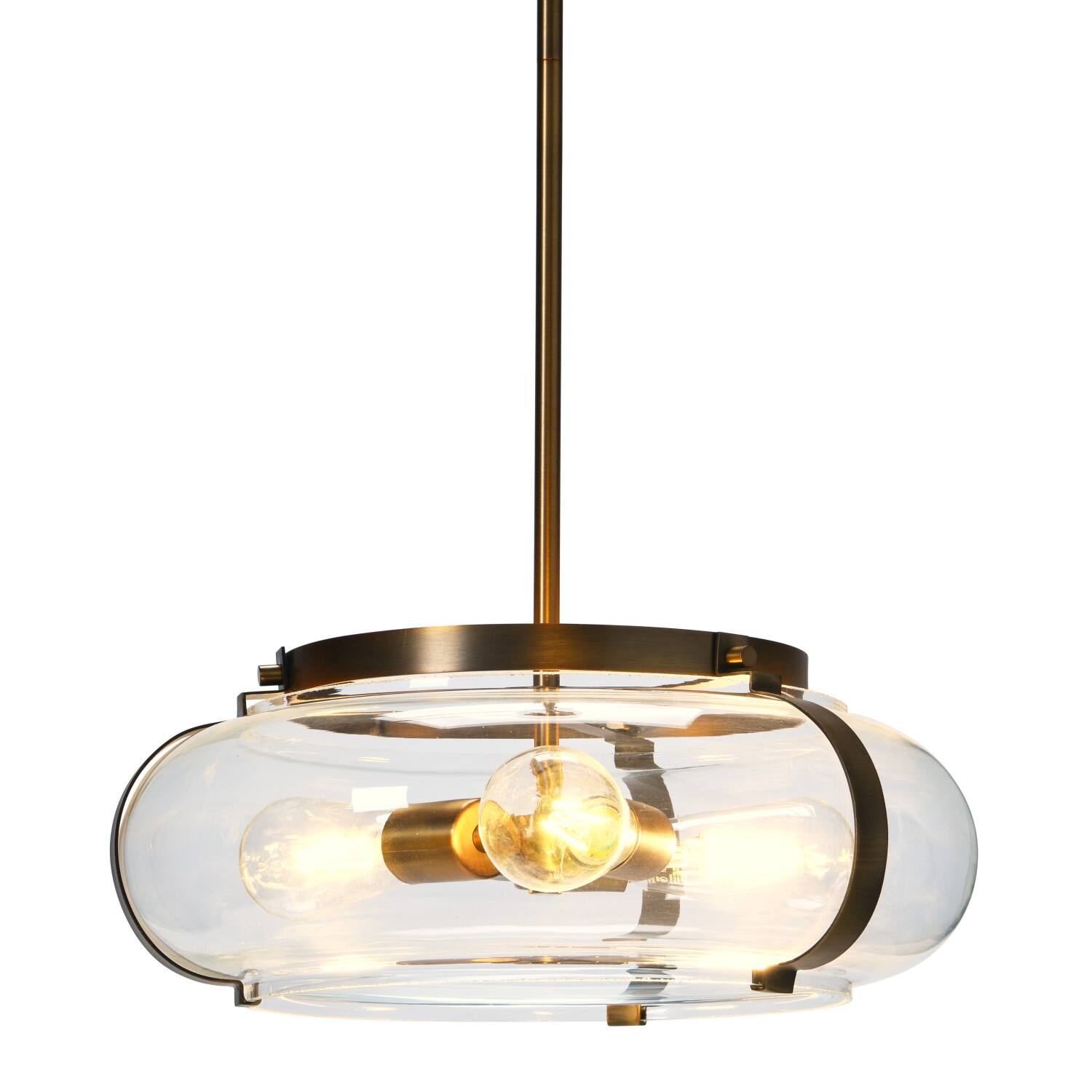 Hello Honey® Robert Stevenson Lighting Alston Brushed Bronze Glass & Metal Ceiling Light
