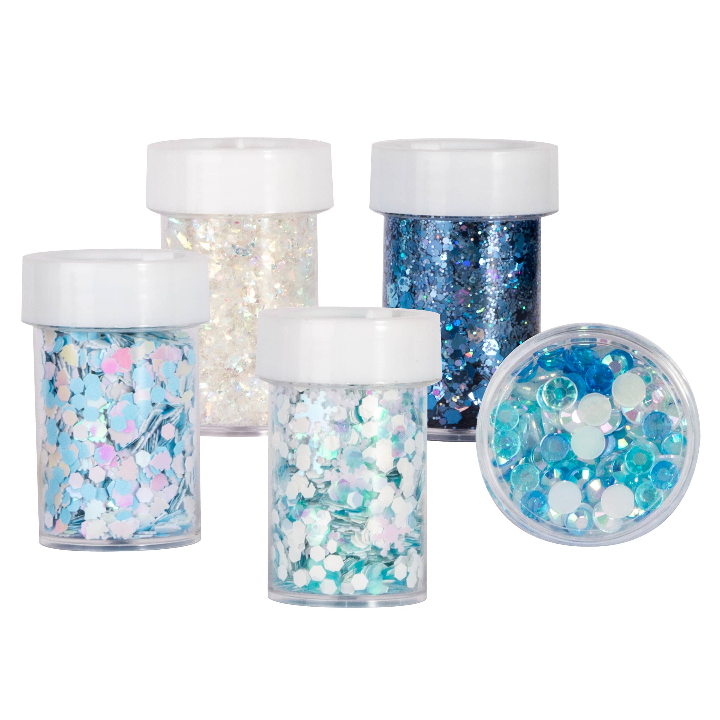 Blue &#x26; White Winter Embellishment &#x26; Glitter Shaker Set by Creatology&#x2122;