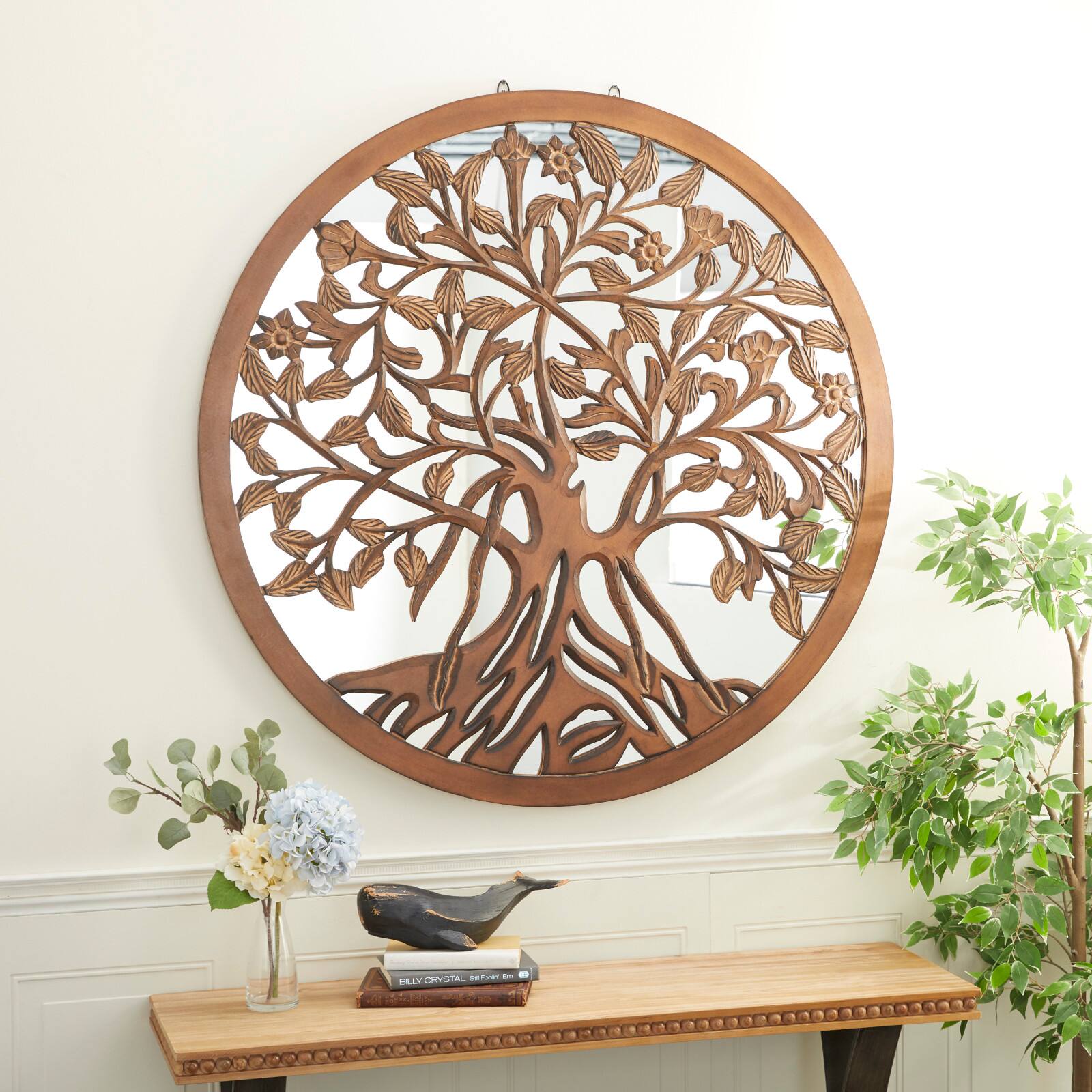 Brown Industrial Wood Console Table, 31&#x22; x 51&#x22;