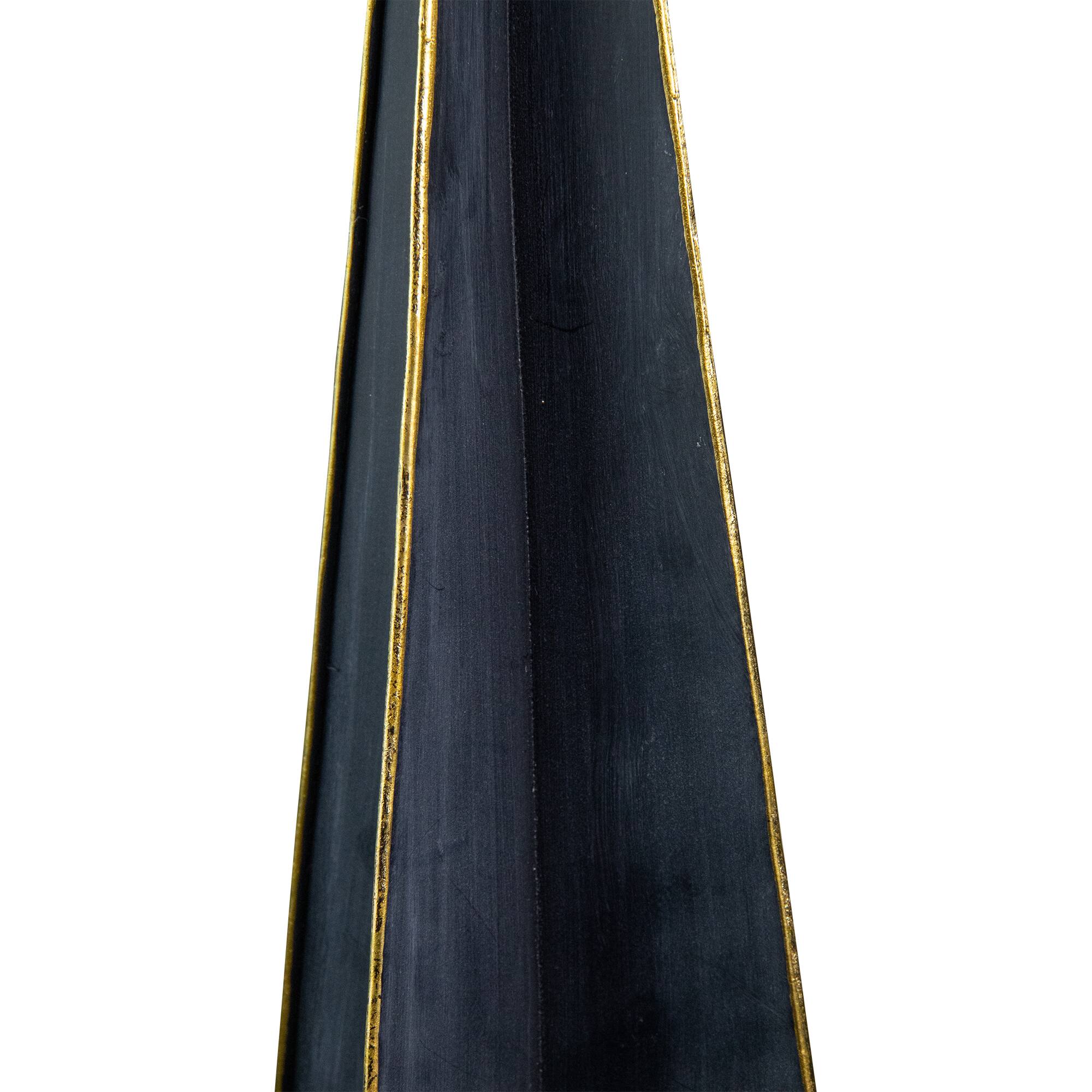 20&#x22; Blue &#x26; Gold Triangular Christmas Tree Tabletop D&#xE9;cor