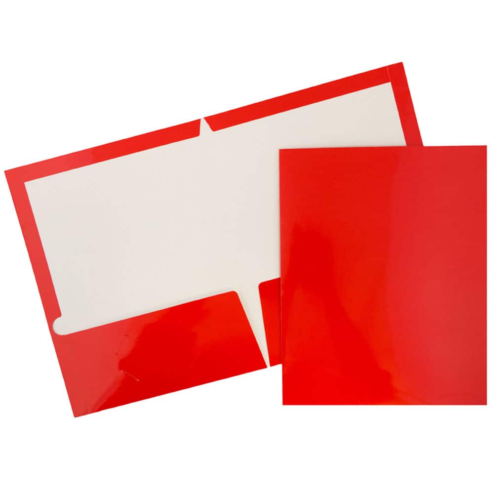 JAM Paper Laminated 2-Pocket Glossy Folders, 6ct.