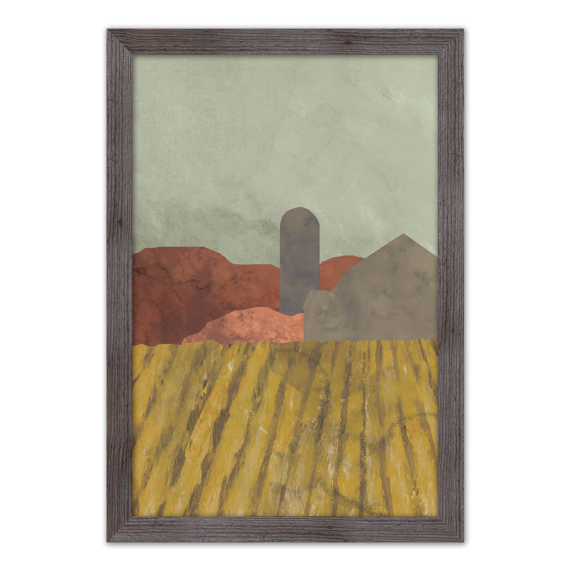 Boho Farmhouse Landscape Framed Print Wall Hanging