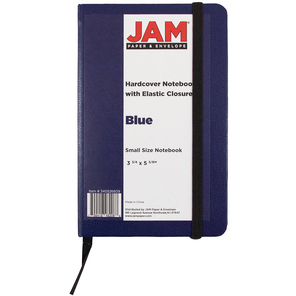 JAM Paper Small Hardcover Notebook with Elastic Band