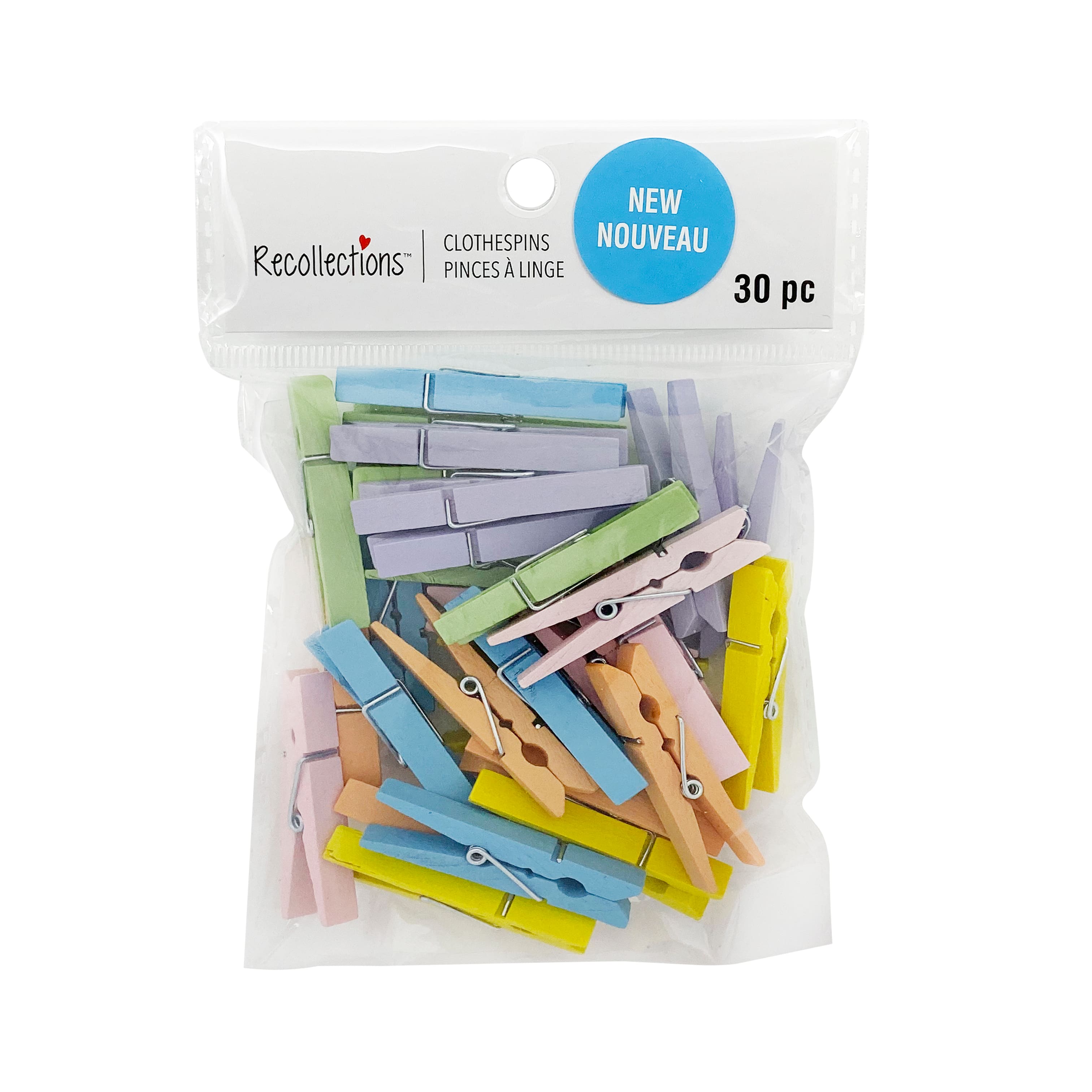 12 Packs: 30 ct. (360 total) Medium Pastel Clothespins by Recollections&#x2122;