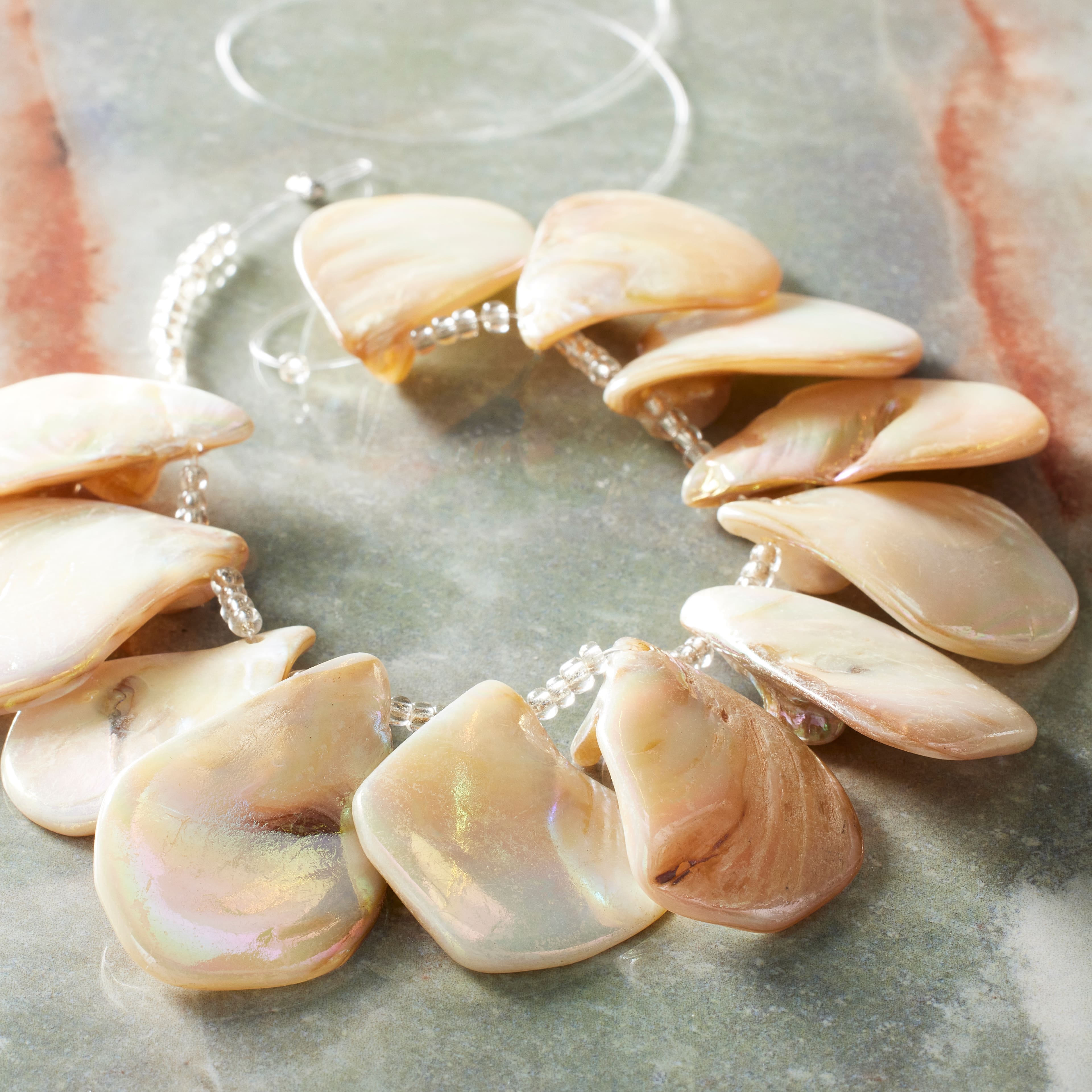 White Shell Teardrop Beads, 34mm by Bead Landing&#x2122;