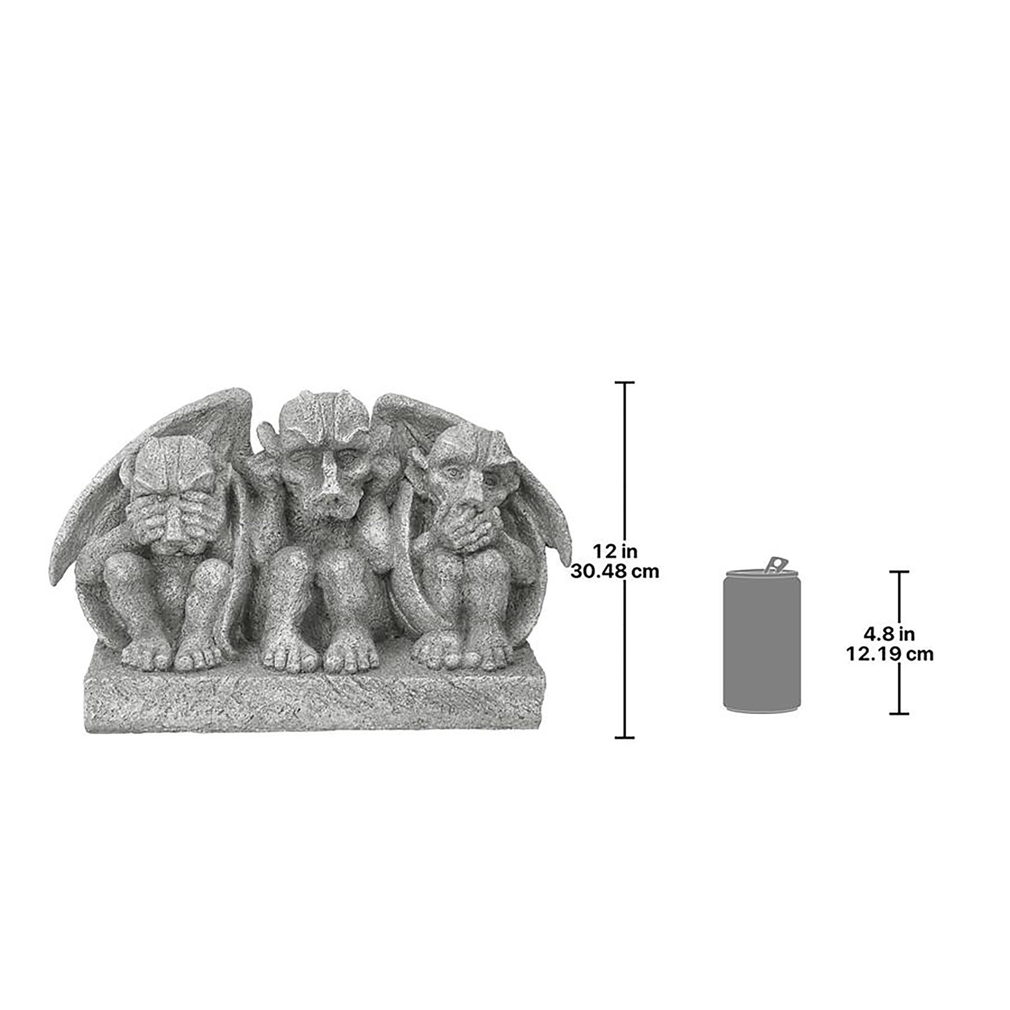 Design Toscano 12&#x22; See, Hear, Speak No Evil Gargoyle Trio Statue