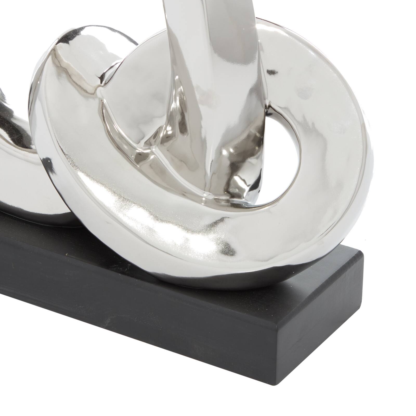 12" Silver Porcelain Contemporary Abstract Sculpture