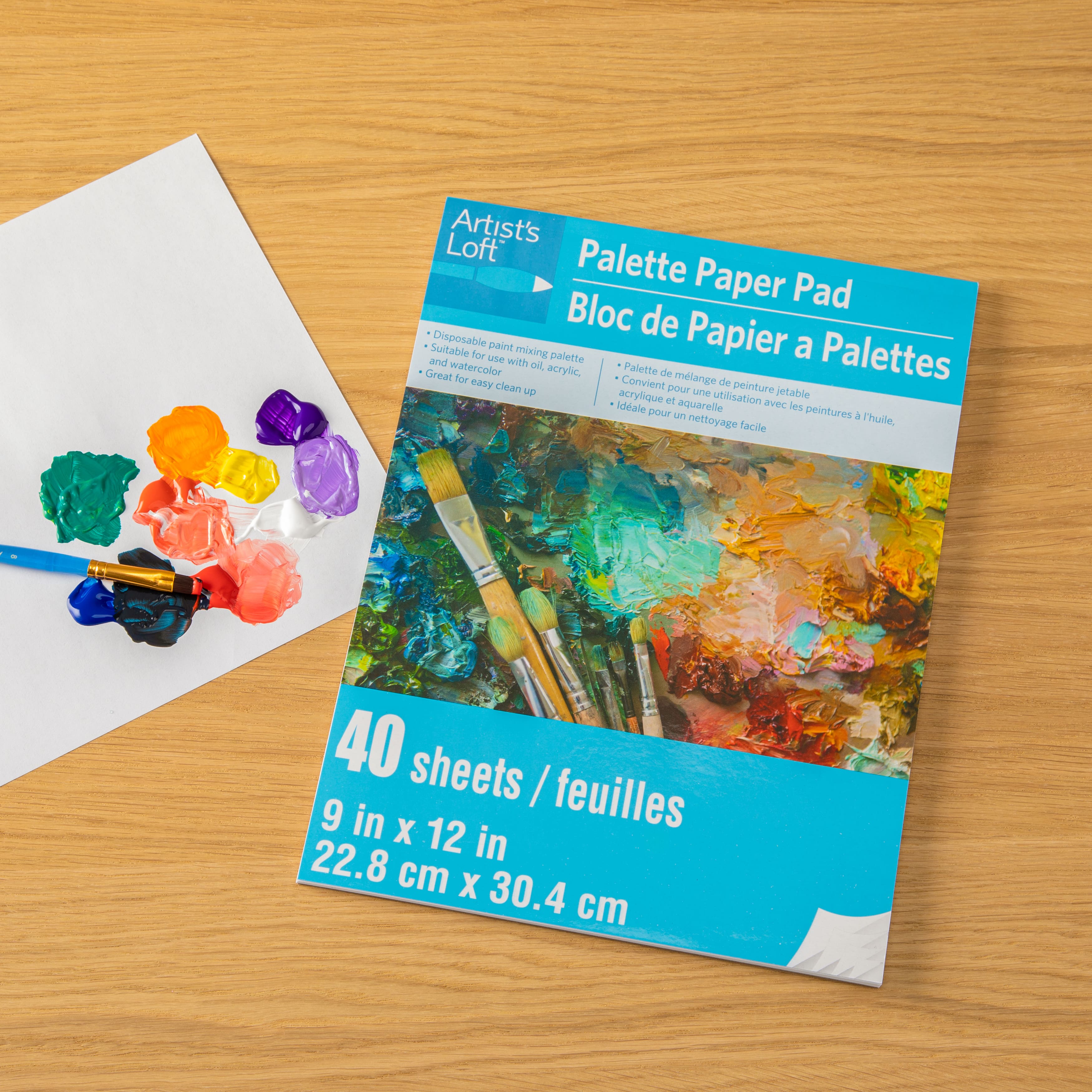  Arteza Disposable Palette Paper Pad, 9x12 Inch, 40
