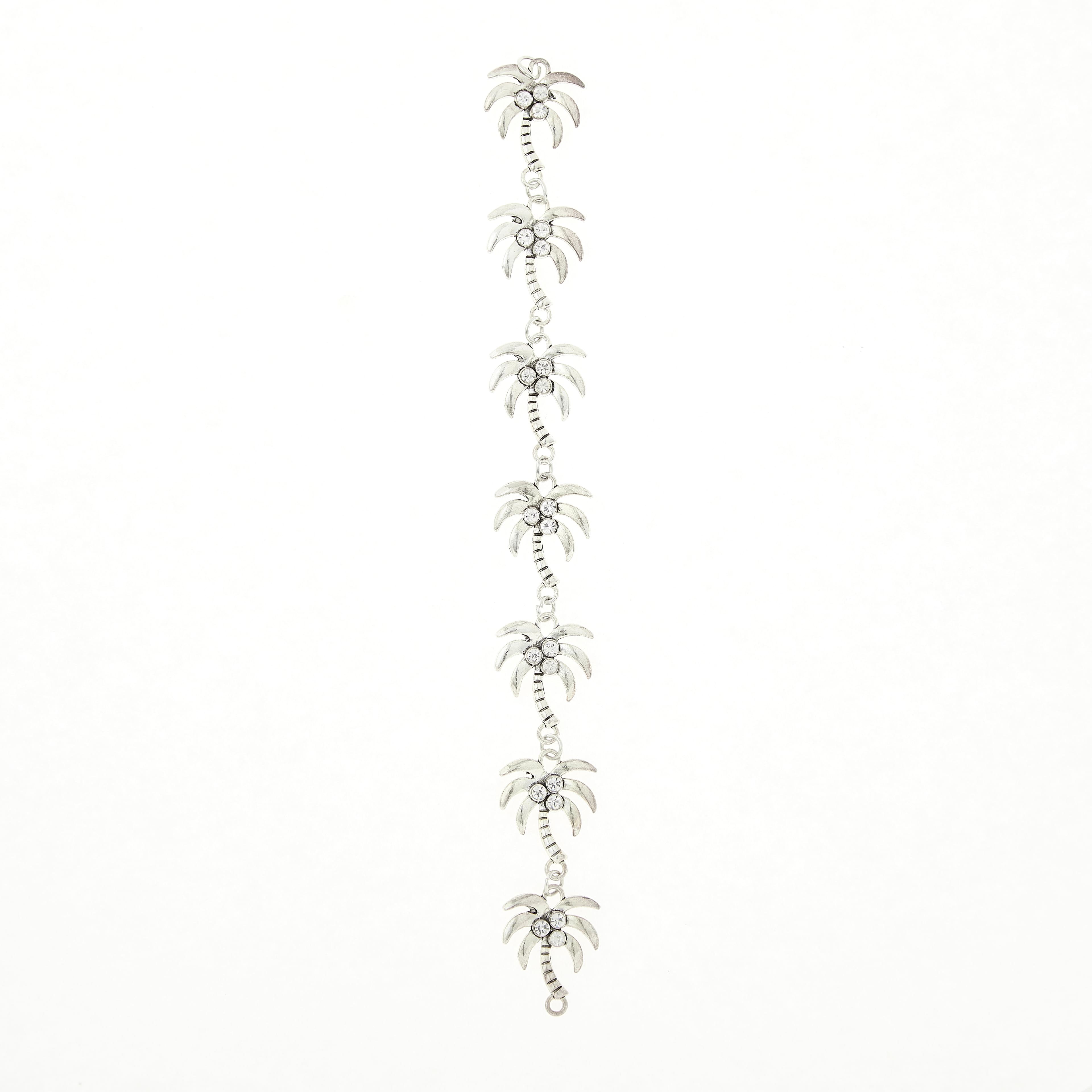 12 Pack: Rhodium Metal Palm Tree Beads by Bead Landing™