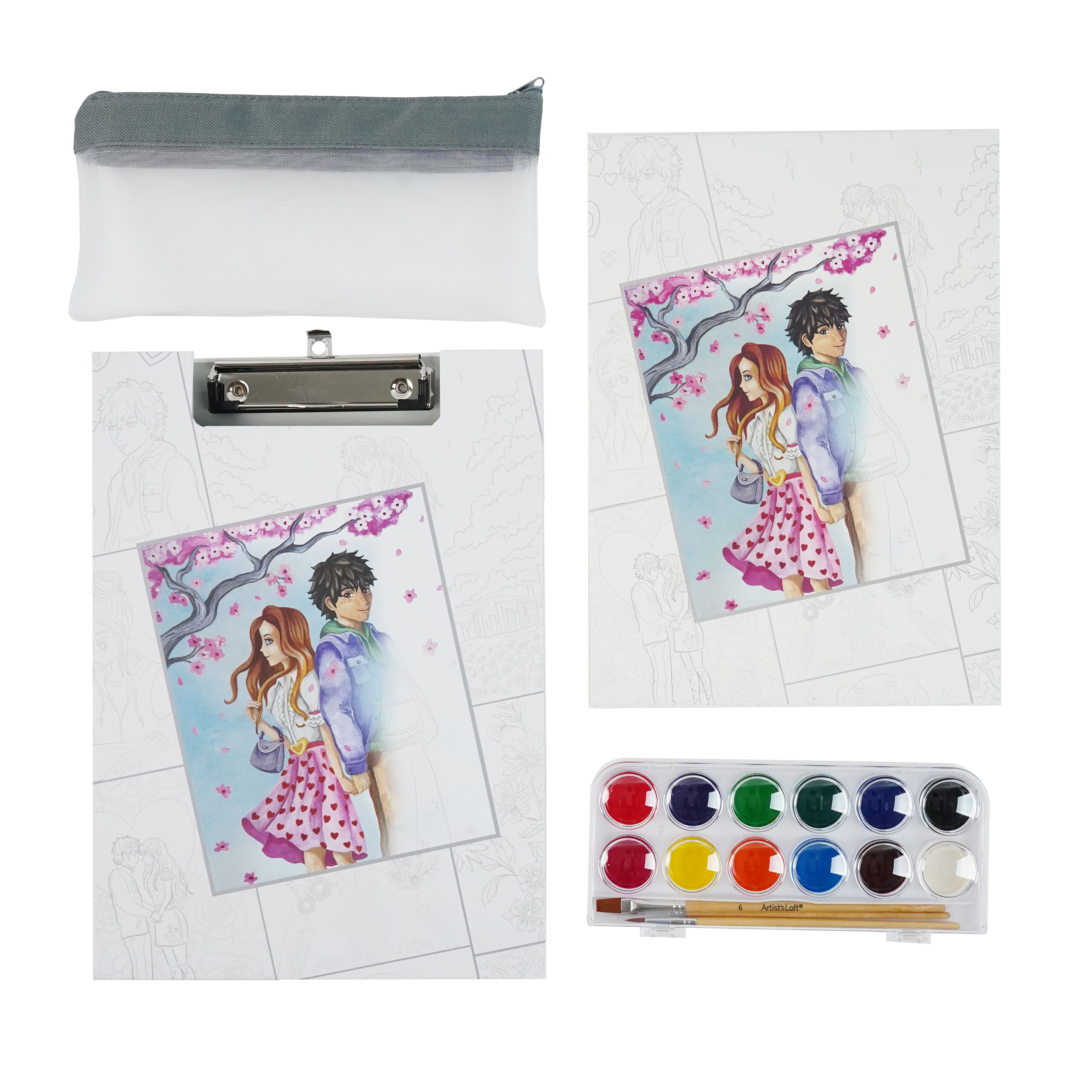 Manga Romance Watercolour Painting Book Kit by Artist's Loft®