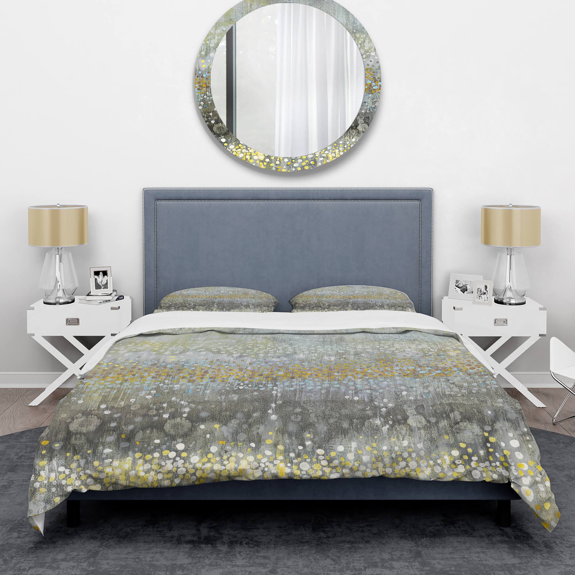 Designart &#x27;Glam Rain Abstract III&#x27; Glam Bedding Set - Duvet Cover &#x26; Shams