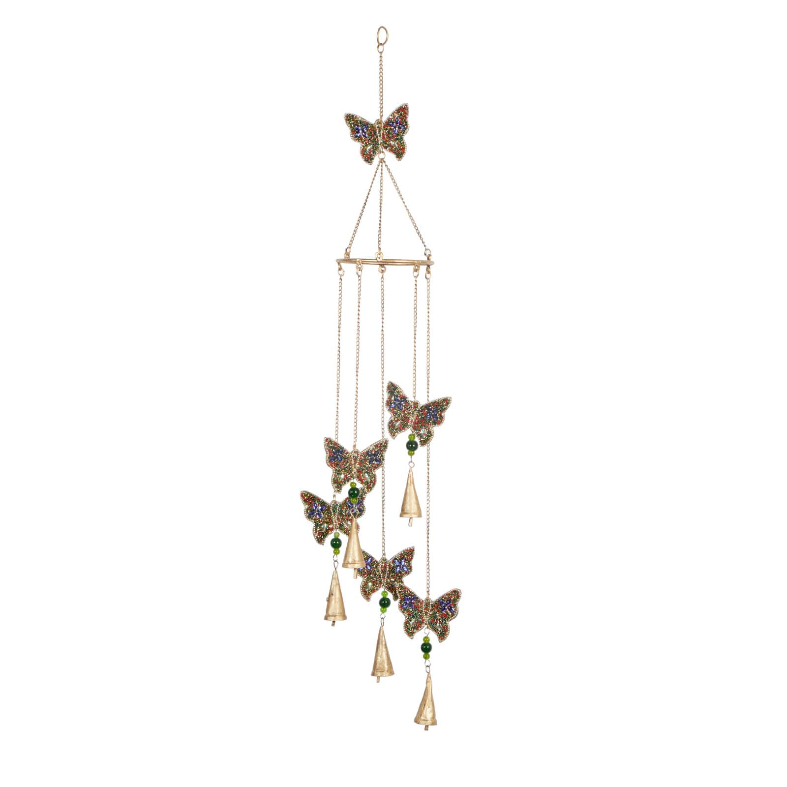 Gold Butterflies Metal Eclectic Windchime